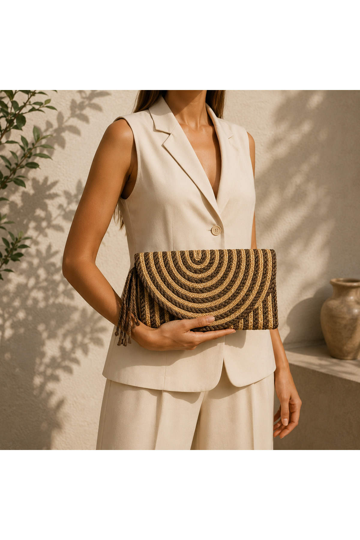 MaVaux El Geçirme Detaylı Zarf Portföy Clutch Çanta görsel 2