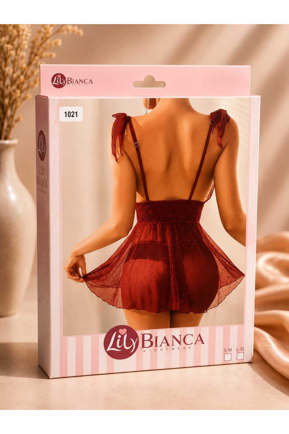 Lillie Lily bianca tül gecelik