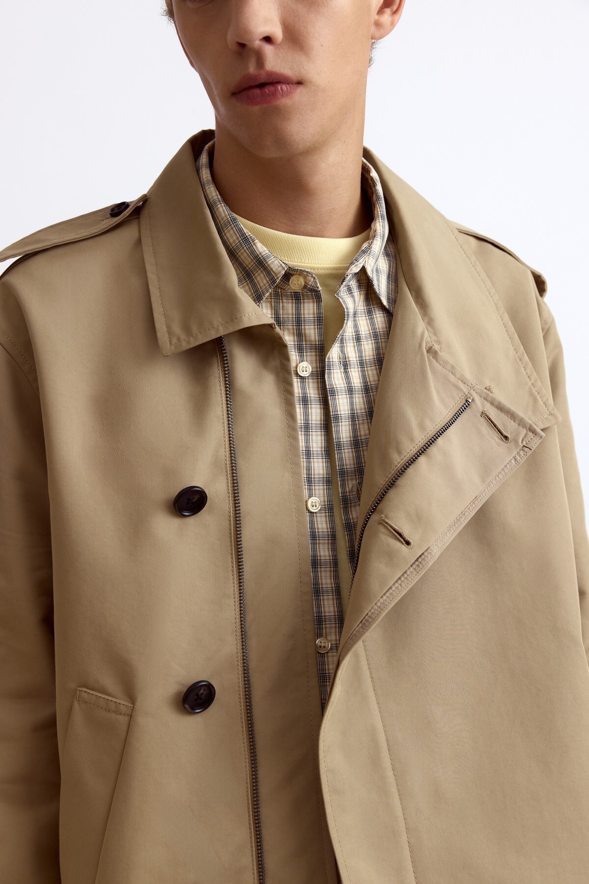 Pull & Bear Kısa trençkot görsel 6