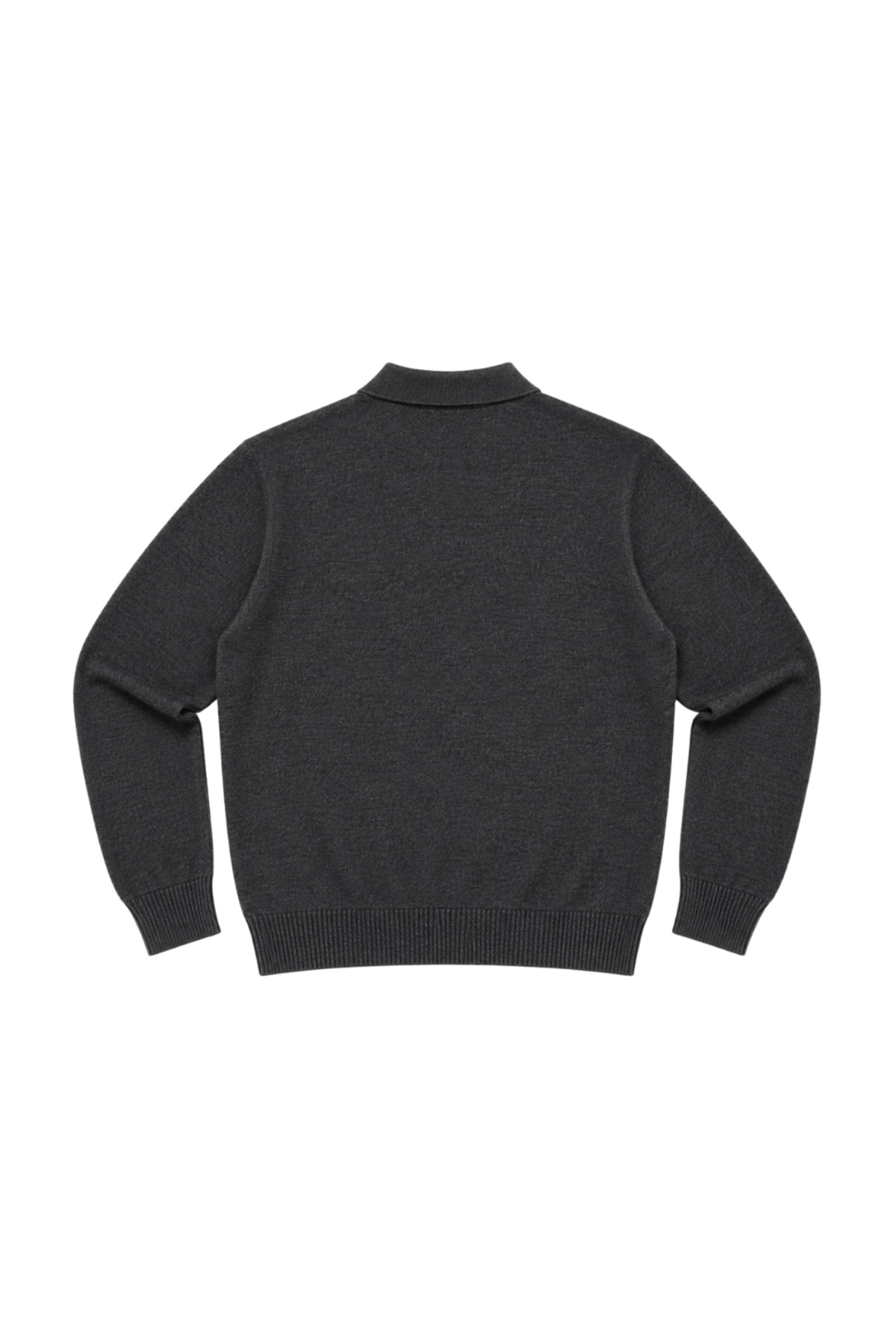 BattalModa Erkek Büyük Beden Antrasit Düğmeli Polo Yaka Triko Kazak 3XL-4XL-5XL-6XL görsel 5