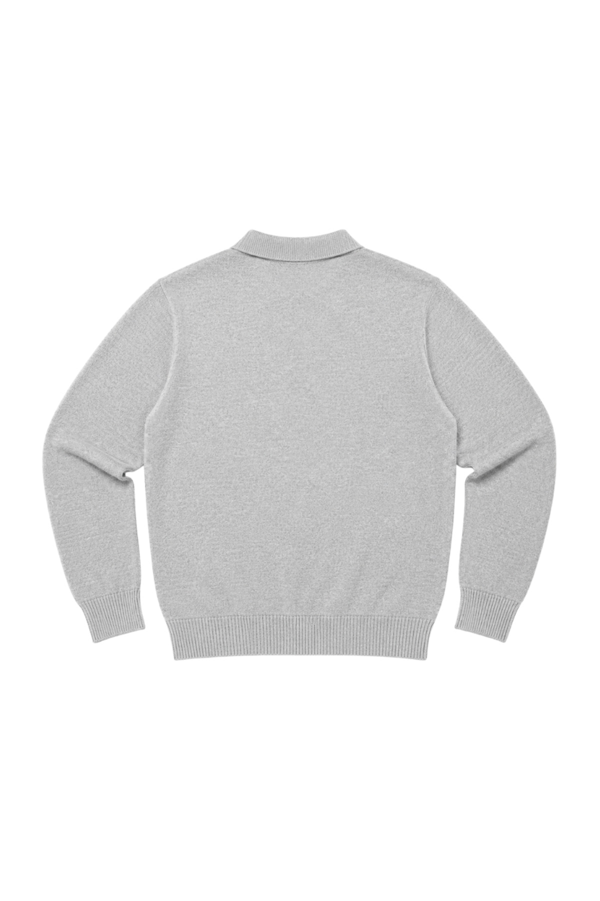 BattalModa Erkek Büyük Beden Gri Düğmeli Polo Yaka Triko Kazak 3XL-4XL-5XL-6XL görsel 5