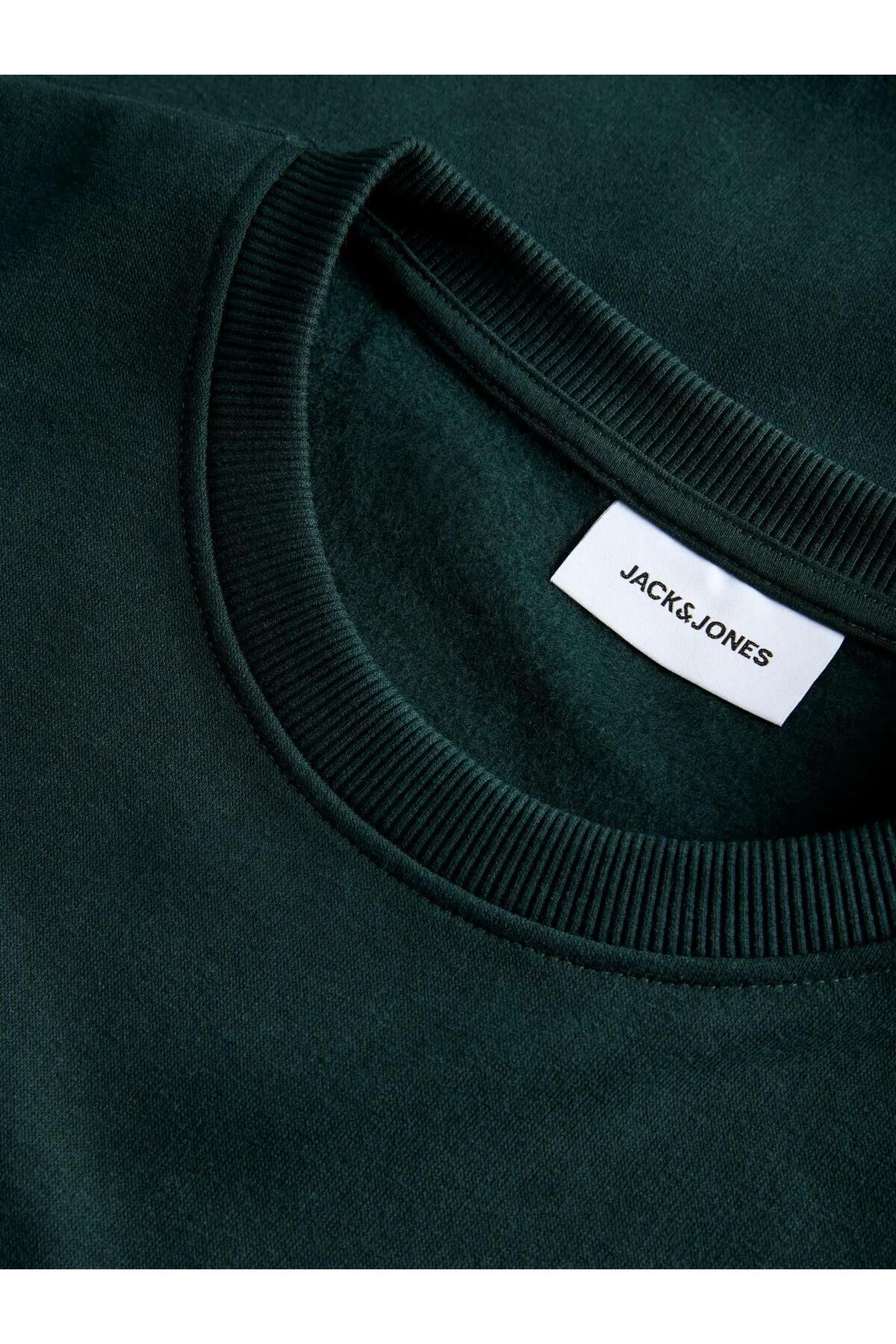 Jack & Jones Jack Jones Jjrush Sweat Crew Neck Sn Erkek Yeşil Sweatshirt görsel 7