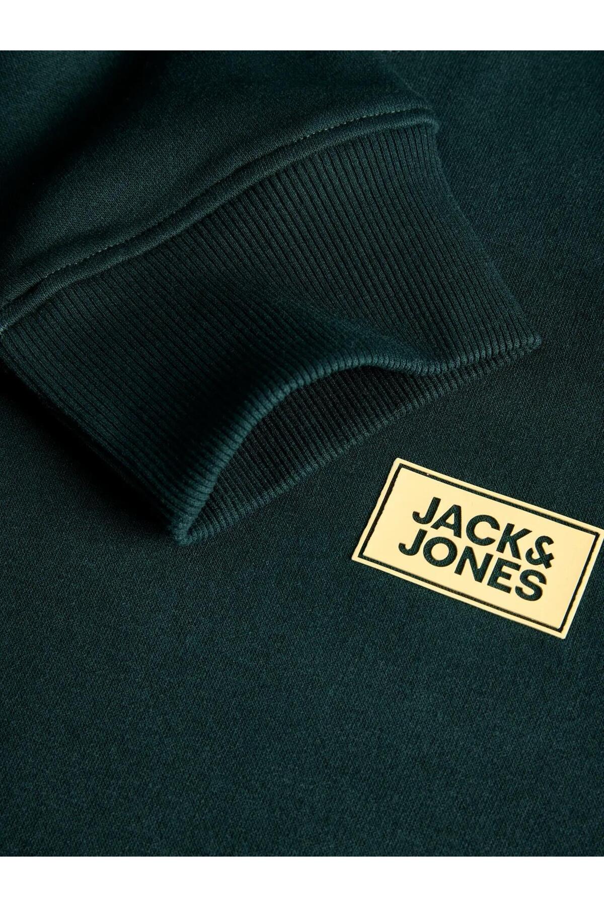 Jack & Jones Jack Jones Jjrush Sweat Crew Neck Sn Erkek Yeşil Sweatshirt görsel 8