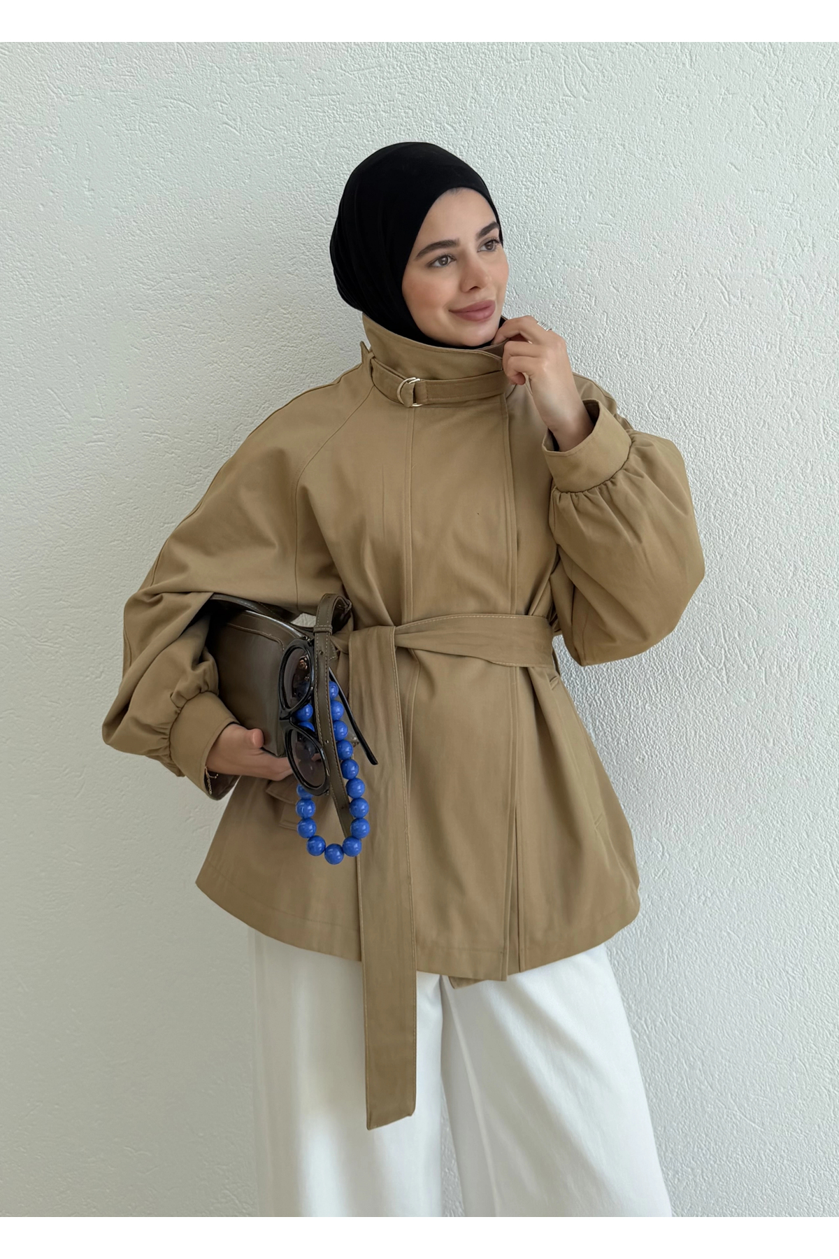 MODA AKSA 7757 WİA KŞKLI DİK YAKA CEKET CAMEL