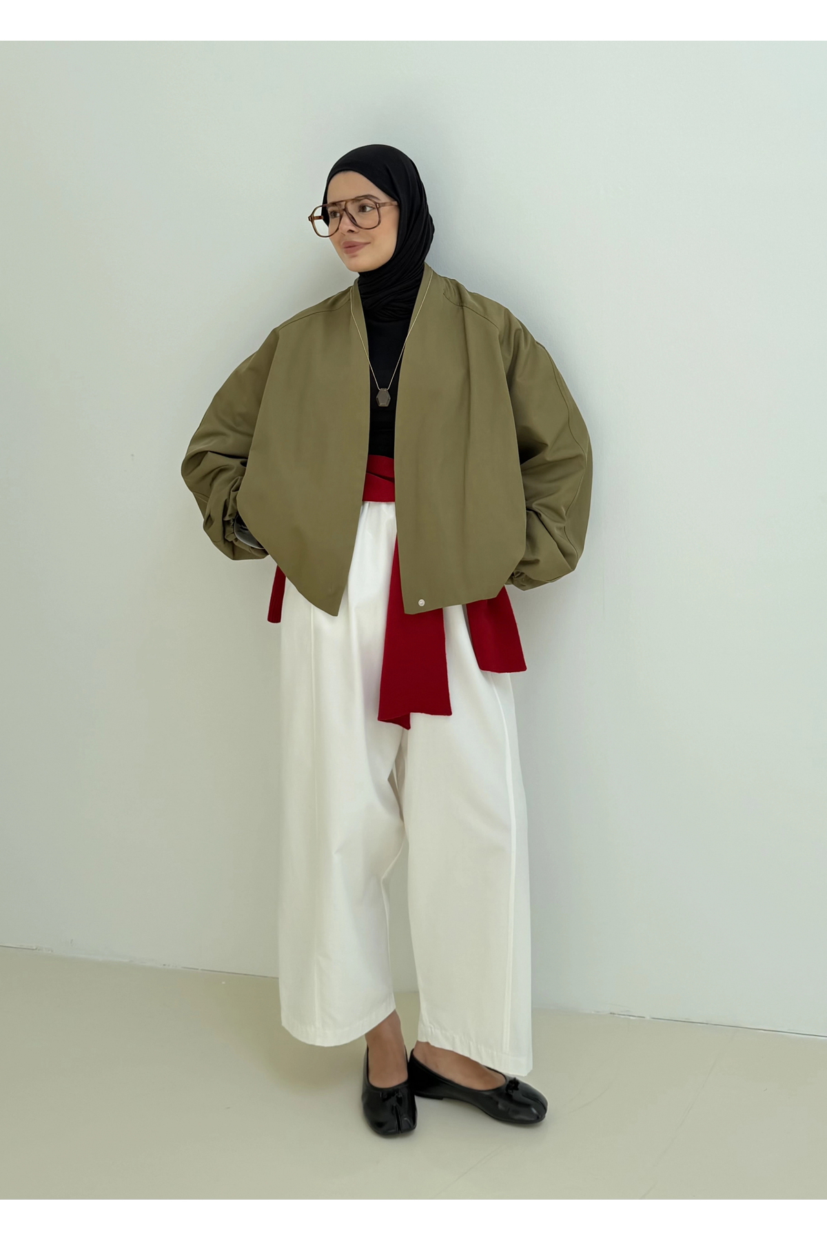 MODA AKSA 7774 SELECTION KRUVAZE BOMBER CEKET YEŞİL görsel 2
