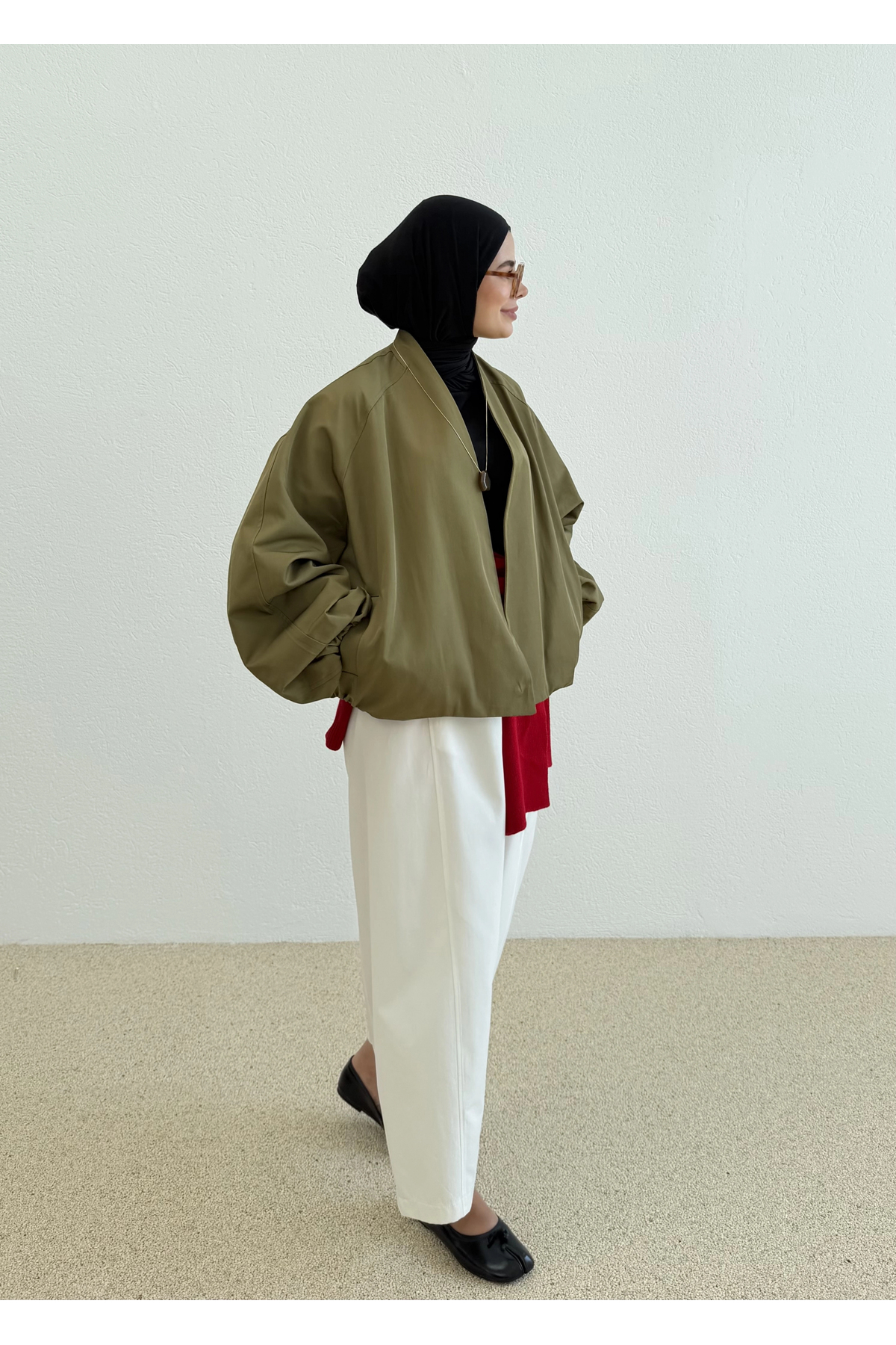 MODA AKSA 7774 SELECTION KRUVAZE BOMBER CEKET YEŞİL görsel 4