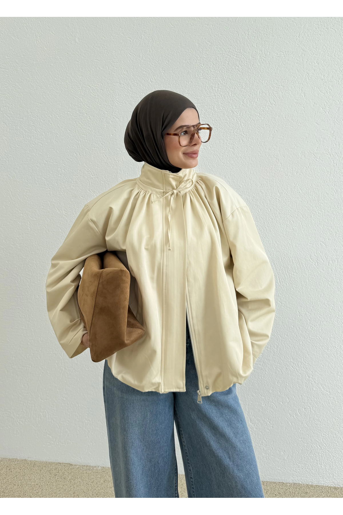 MODA AKSA Ria Premium Selection Bomber Ceket Bej