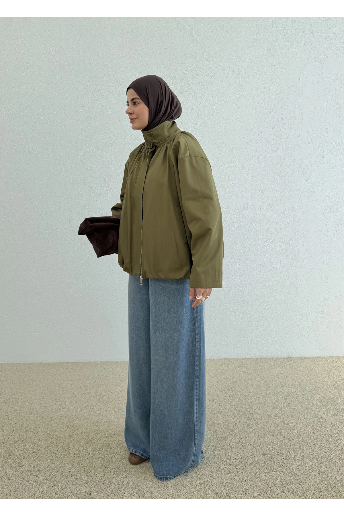 MODA AKSA Ria Premium Selection Bomber Ceket Yeşil görsel 5