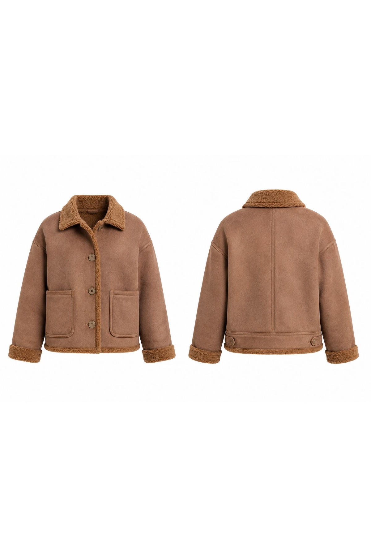 VERYMODA Nubuk Yakası Kürklü Mont görsel 3