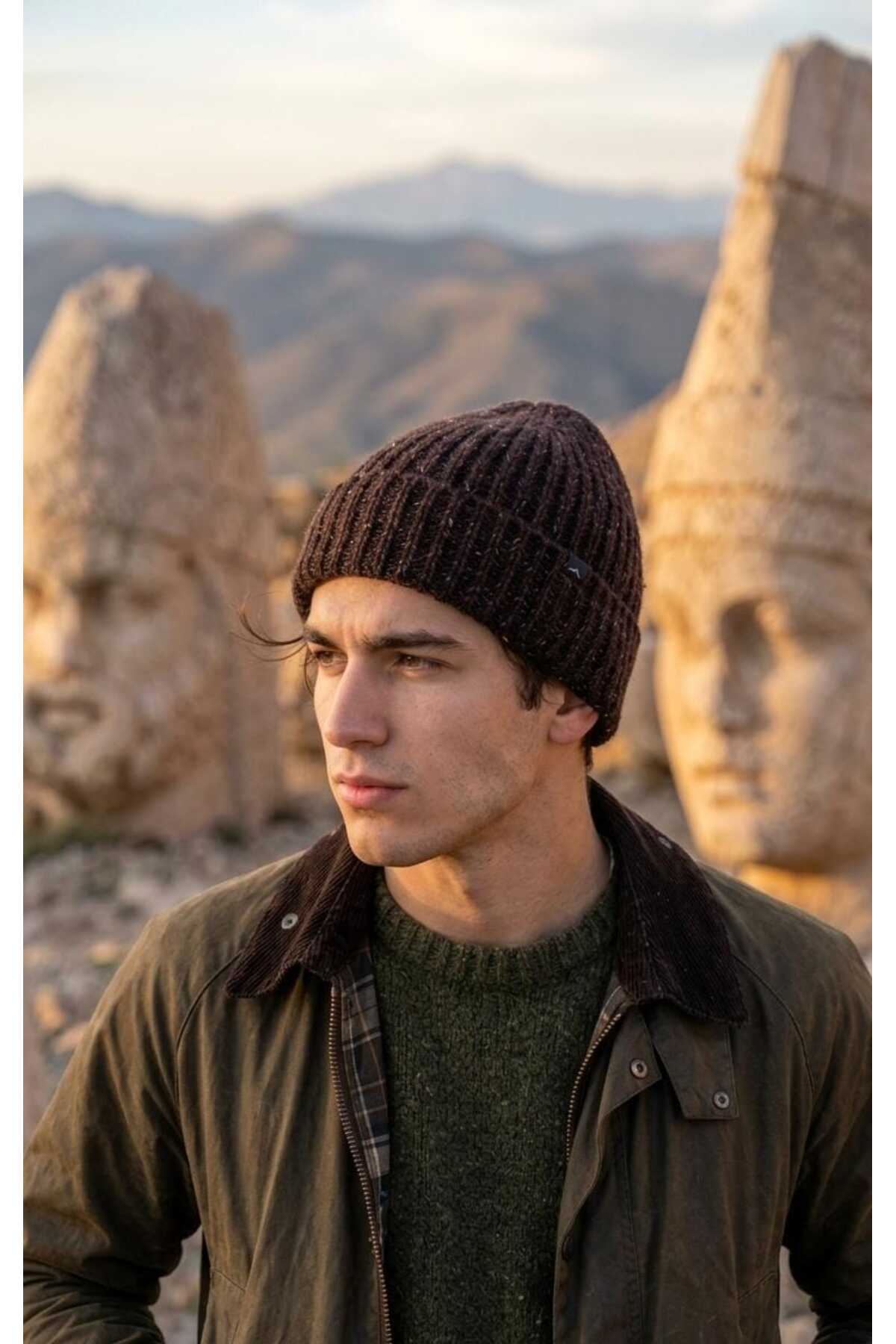 LAGRANZE Casual Kırçıllı Modern Tarz Yumuşak Dokulu ÜNİSEKS Bere görsel 5