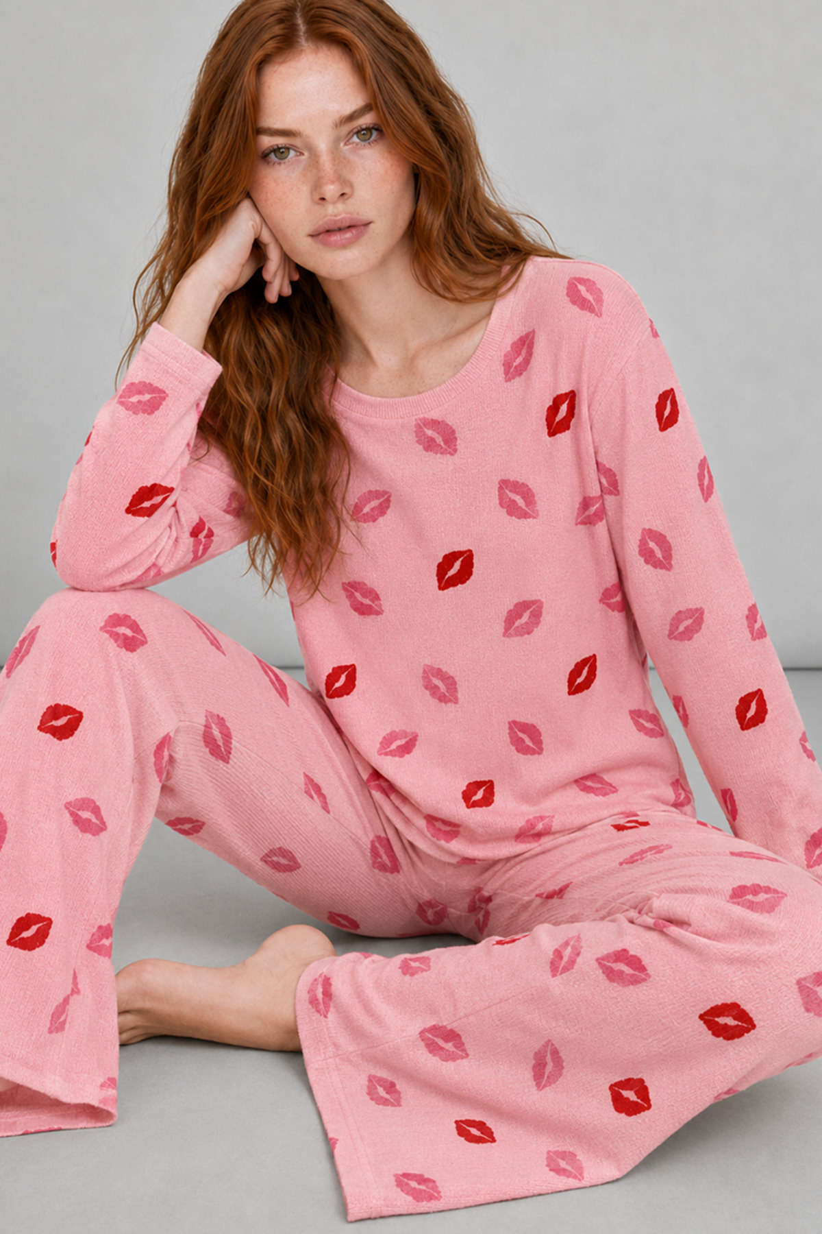 FİT WOMEN Kadın Comfort Esnek Pembe Pijama Takımı 4688