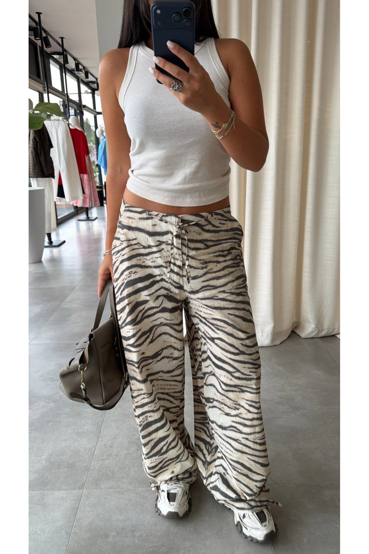 My Blog Bej Zebra Desen Pantolon - 19005 görsel 6