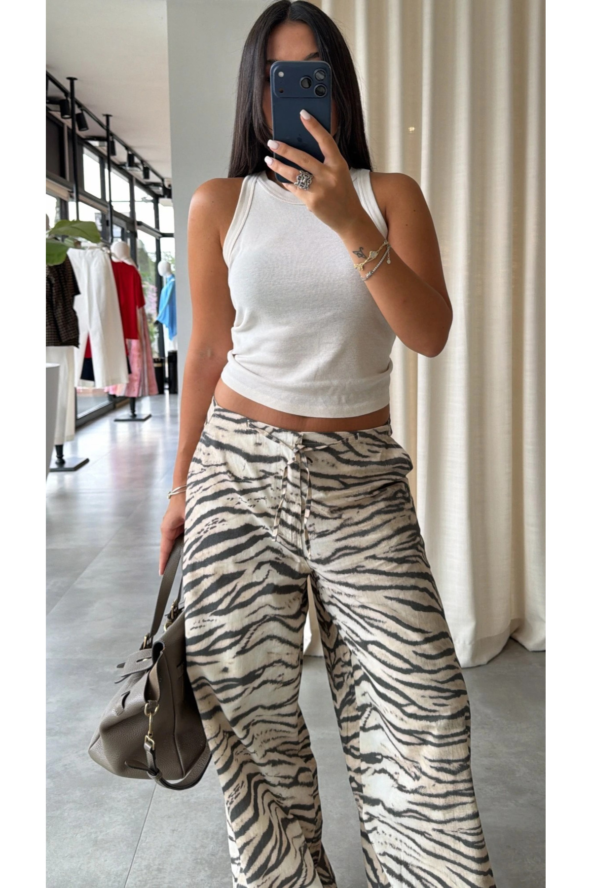My Blog Bej Zebra Desen Pantolon - 19005 görsel 3
