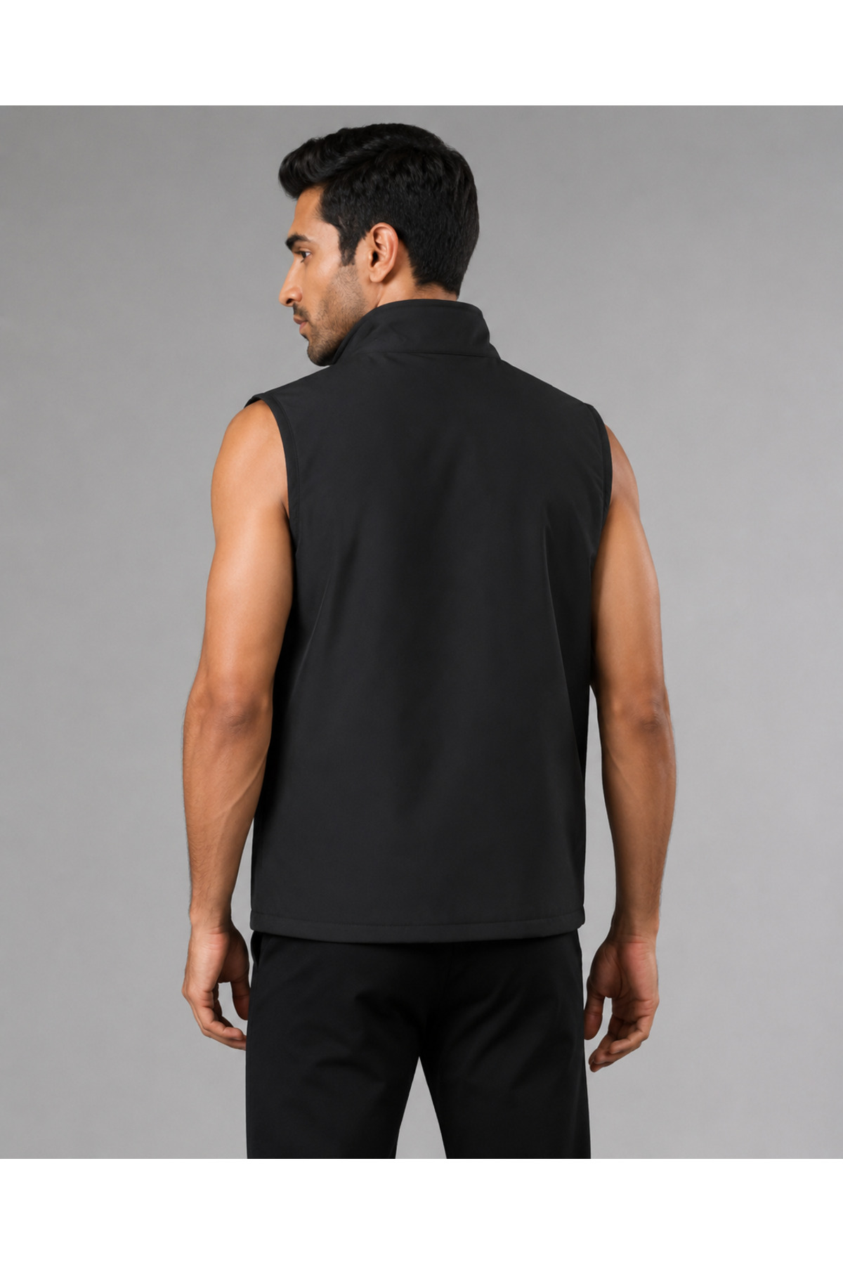 ORANGECAT Unisex Siyah Su İtici Yelek Dik Yaka Fermuarlı Cepli görsel 3