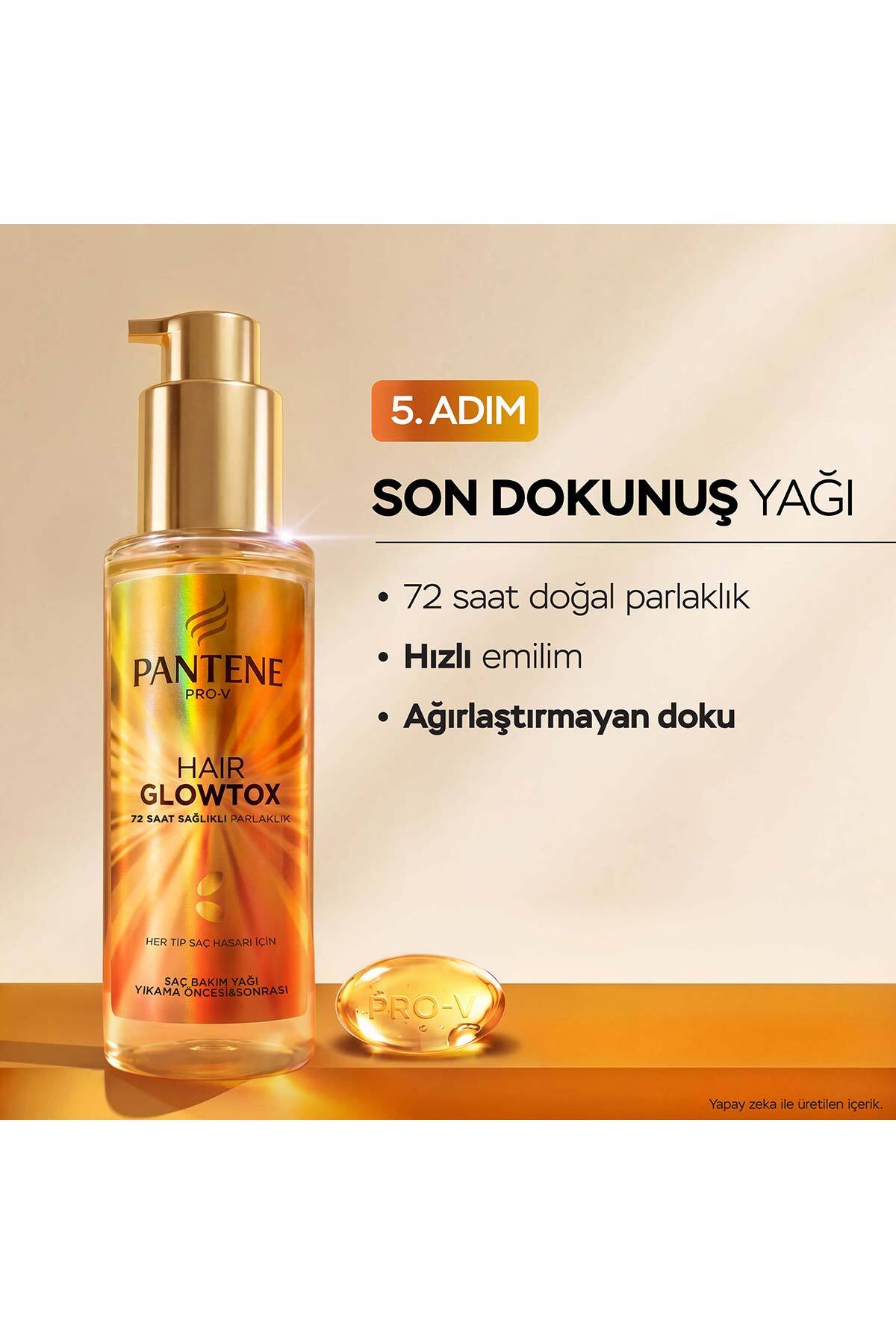 Hair Glowtox Parlaklık Veren Cam Şişe Saç Bakım Yağı, Yıkama Öncesi ve Sonrası 100ml — 8006530423700 — تصویر 4 از 6