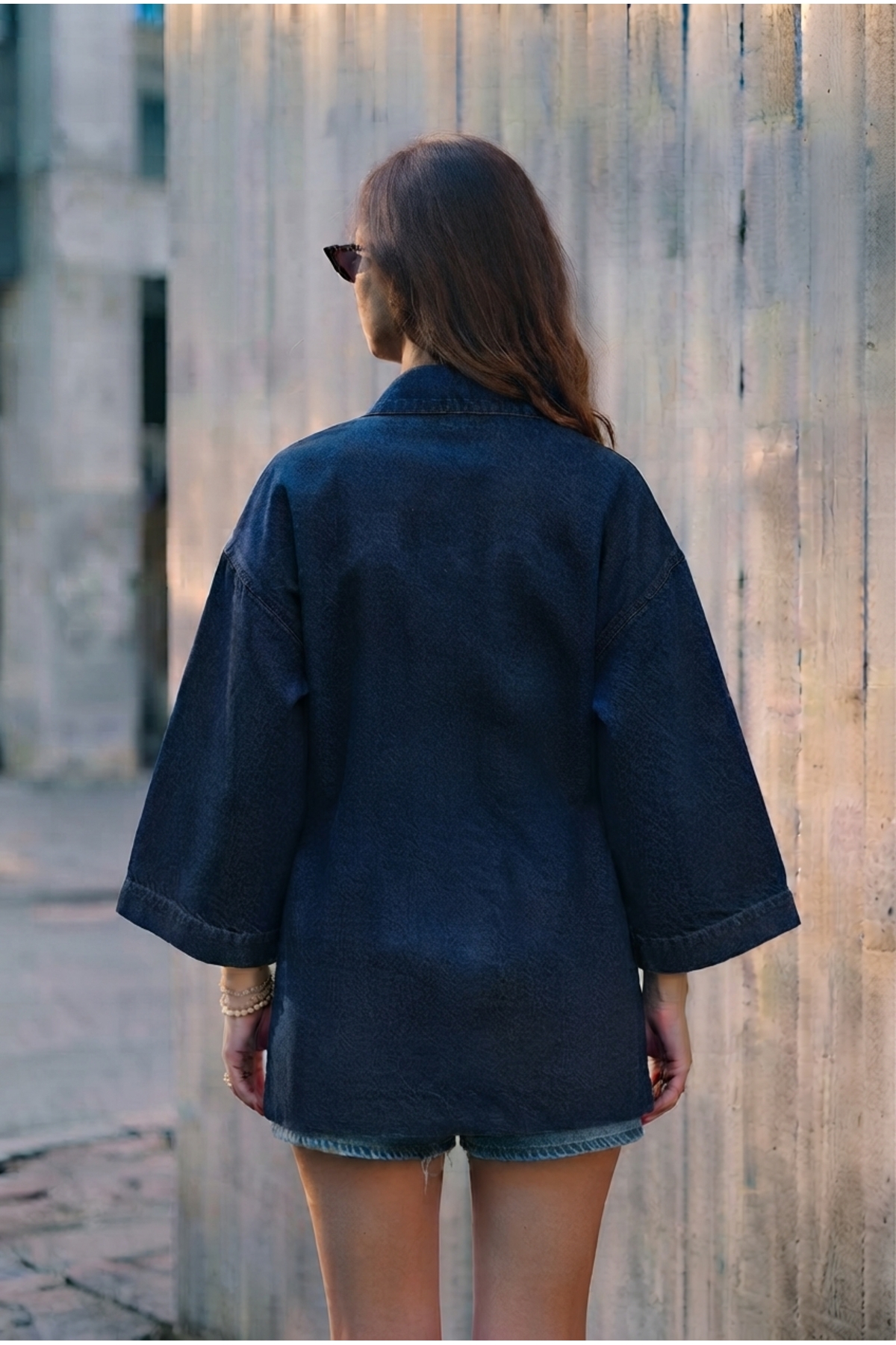 Belted Denim Kimono · View 3