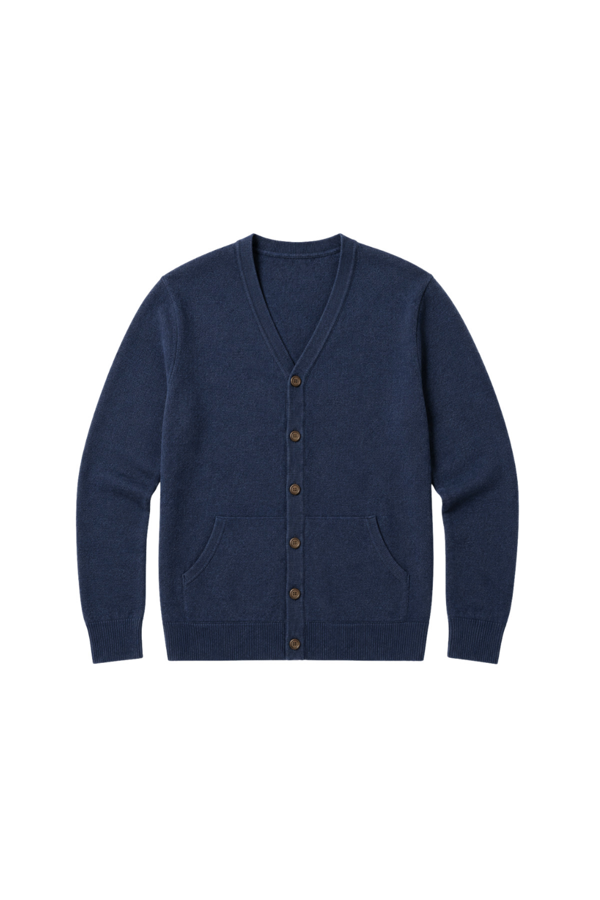 BattalModa Erkek Büyük Beden Melanj Lacivert Cepli Düğmeli Triko Hırka 3XL-4XL-5XL-6XL görsel 4