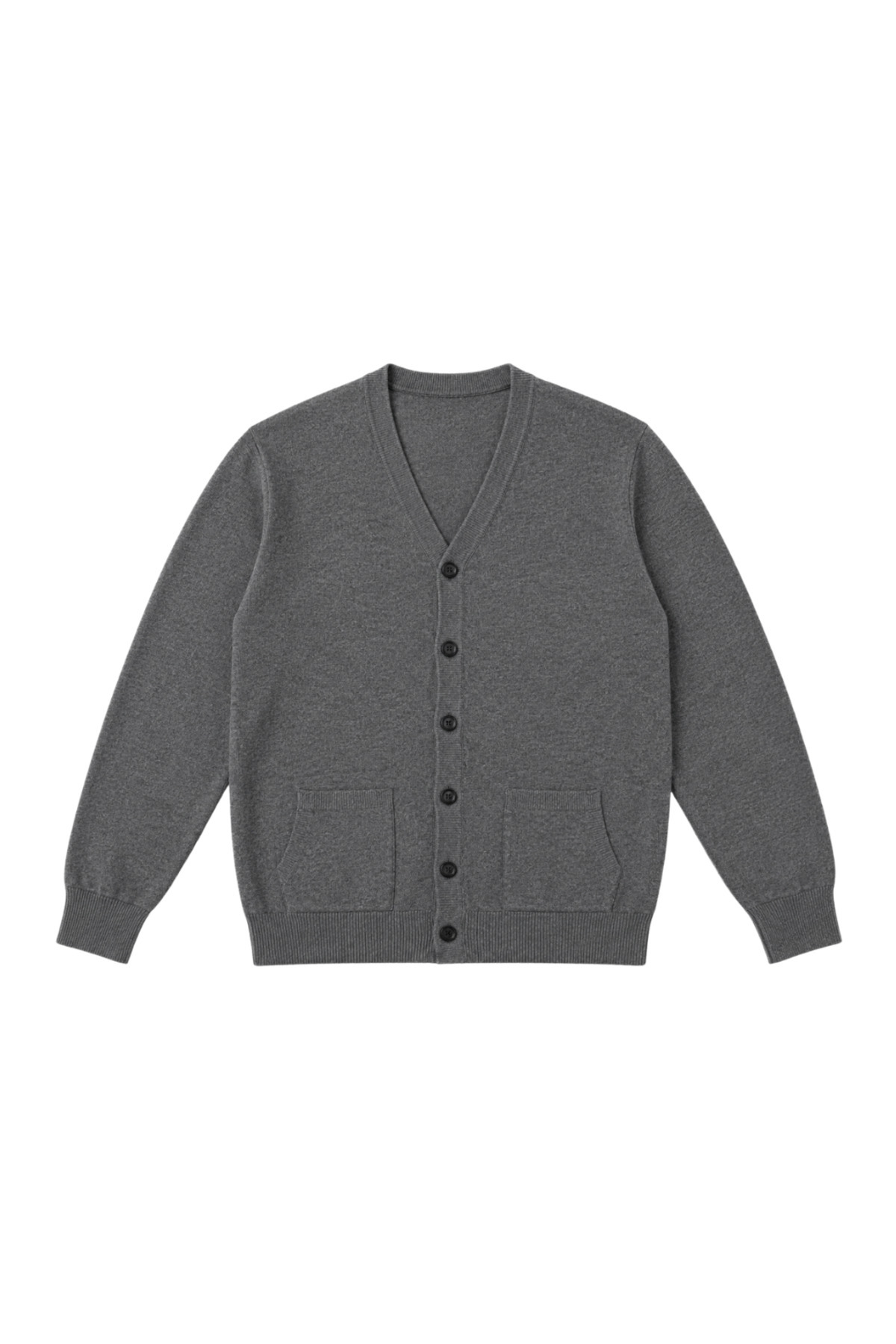 BattalModa Erkek Büyük Beden Füme Cepli Düğmeli Triko Hırka 3XL-4XL-5XL-6XL görsel 4
