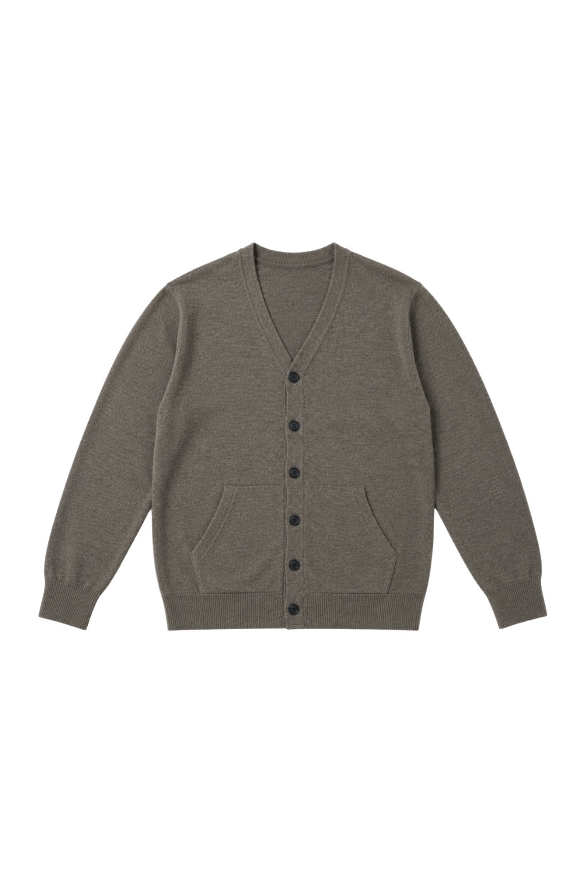 BattalModa Erkek Büyük Beden Koyu Vizon Cepli Düğmeli Triko Hırka 3XL-4XL-5XL-6XL görsel 4
