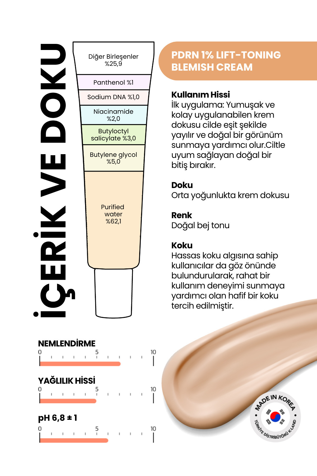 کرم شب و سفت کننده پوست 1% PDRN با SPF50+ و PA++++، کرم لیفتینگ و رفع لک — بژ 8800287490899 — تصویر 8 از 8