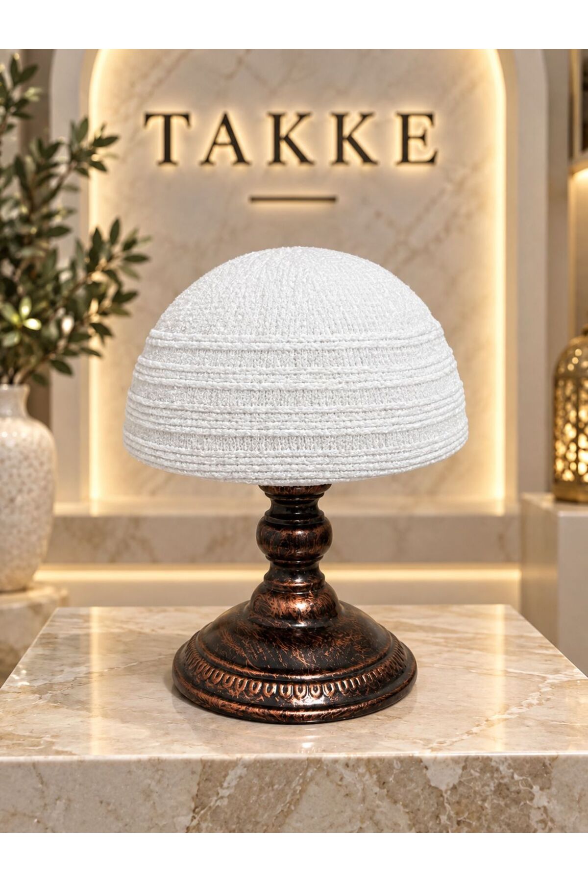 Takke ® Vuslat Kadife Örgü Erkek Namaz Takkesi görsel 2