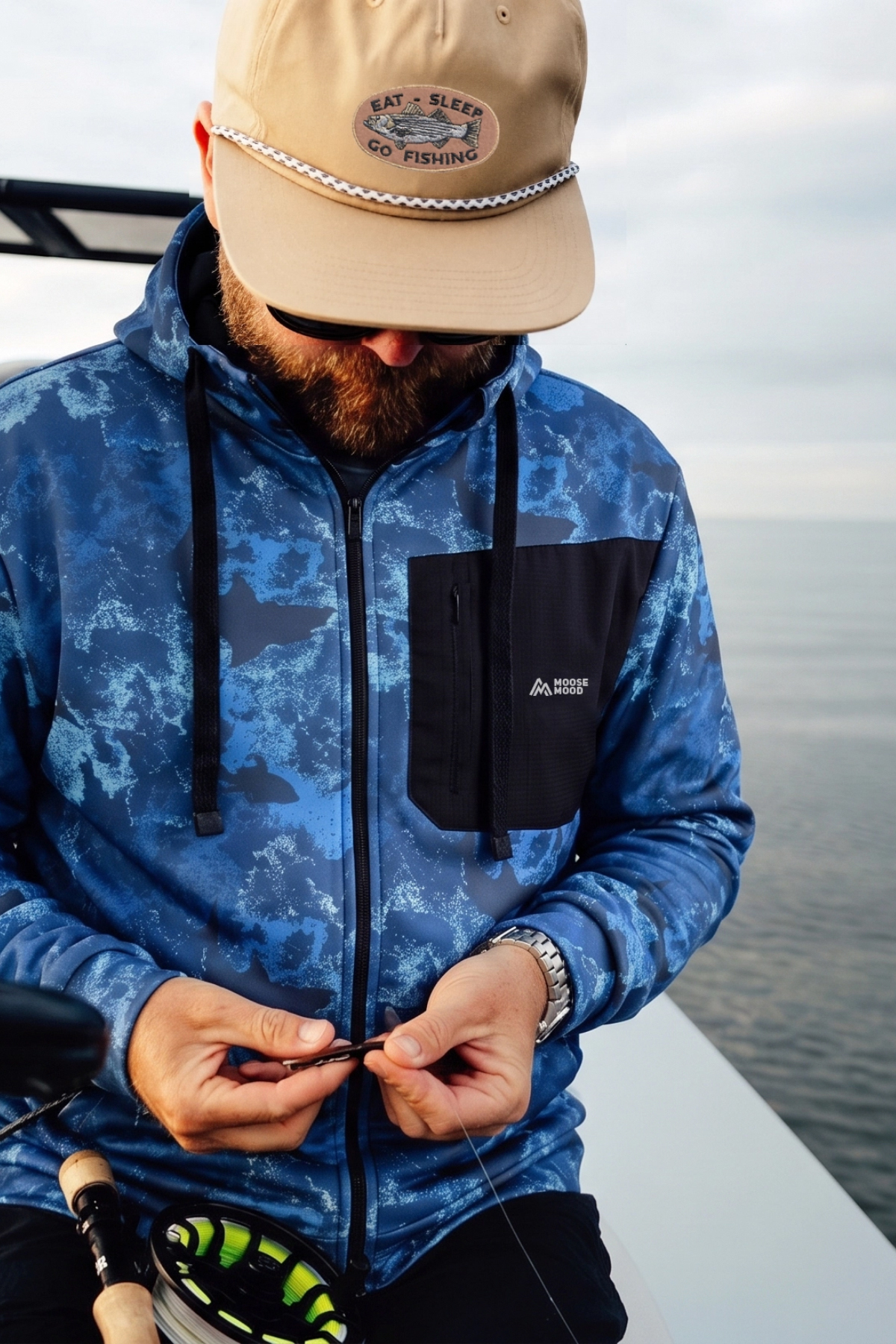 Moose Mood Deep Pro Series Balıkçı Yelkenci Trekking Tam Fermuarlı Kapüşonlu Sweatshirt