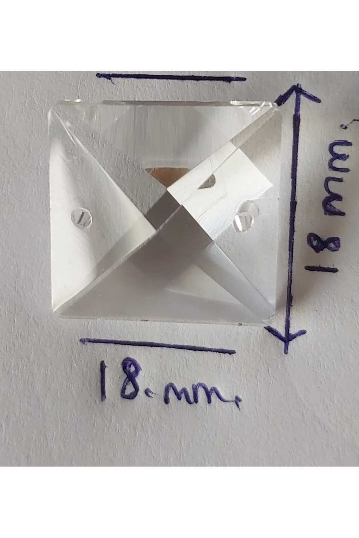 18 Mm Seffaf Kare Plaket Avize Taşı 15 Adet
