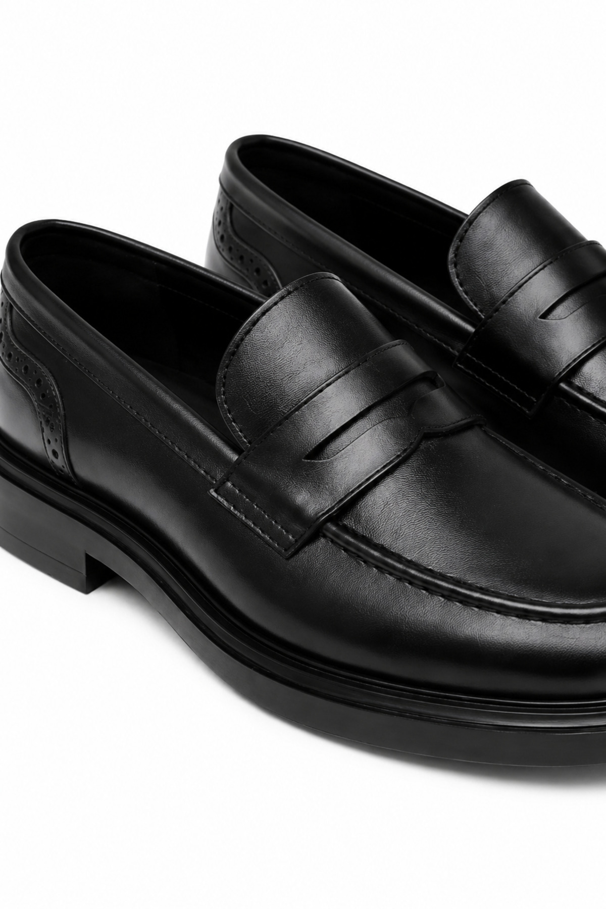 VARNAS Erkek Siyah Hakiki Deri Hafif EVA Taban Loafer Ayakkabı - Thunder Casual görsel 2