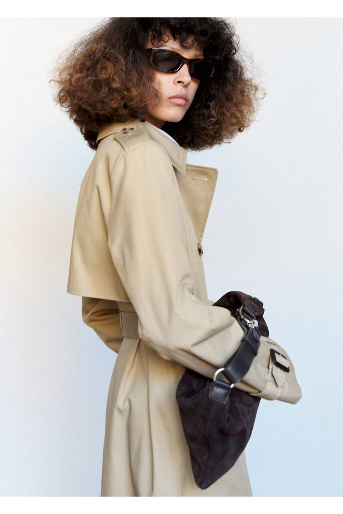 MANGO Woman Trench coat with shirt collar and buckles