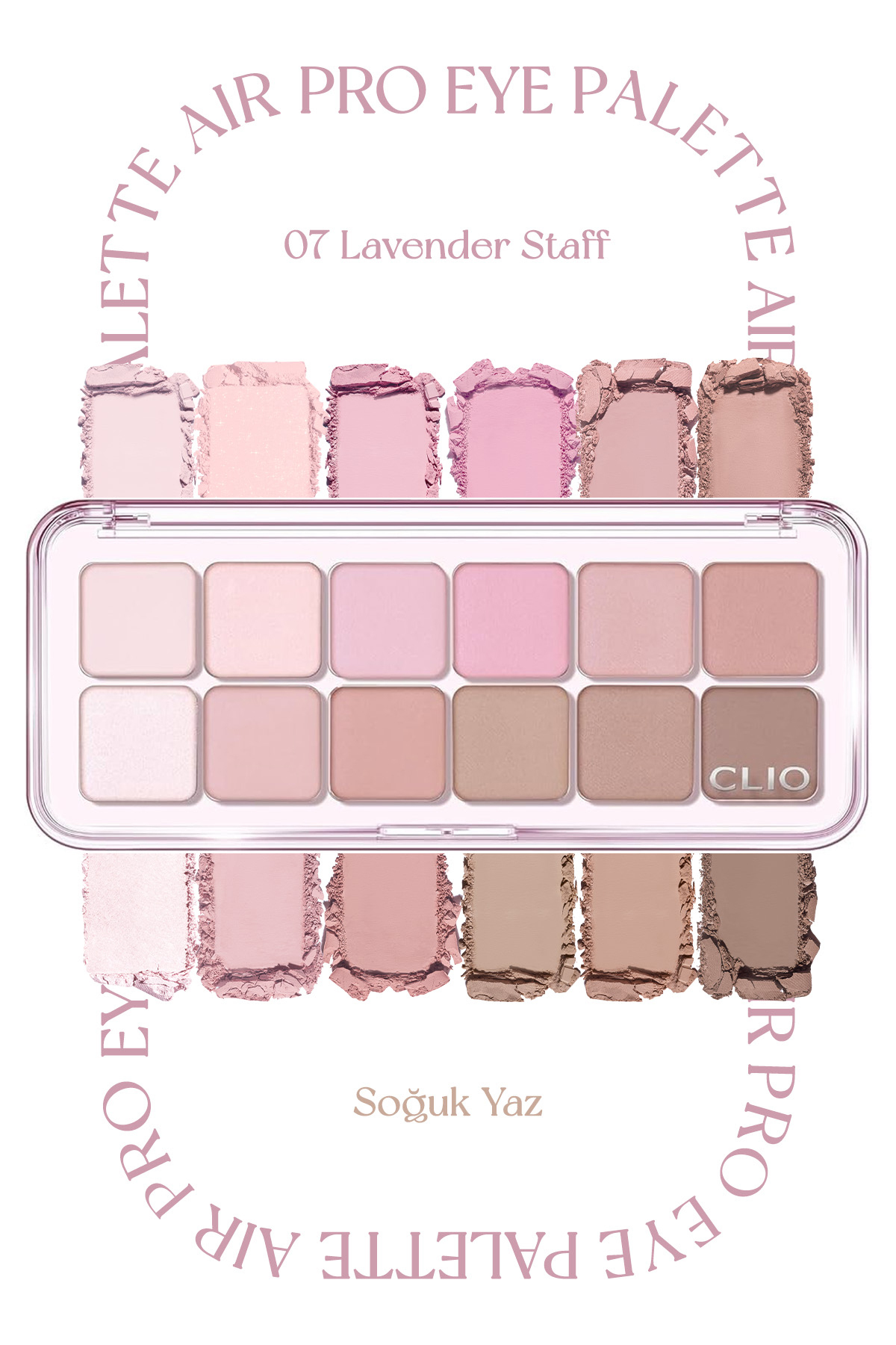 CLIO Hafif Dokulu Yoğun Renklere Sahip Göz Farı Paleti CLIO Pro Eye Palette Air (07 Lavender Staff) — رنگارنگ 111121