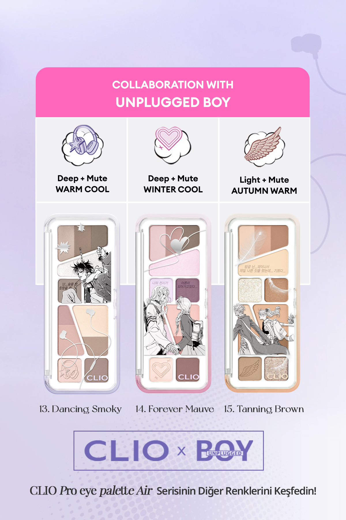 Hafif Dokulu Yoğun Renklere Sahip Göz Farı Paleti CLIO Pro Eye Palette Air (13 Dancing Smoky) — رنگارنگ 111121 — تصویر 6 از 9