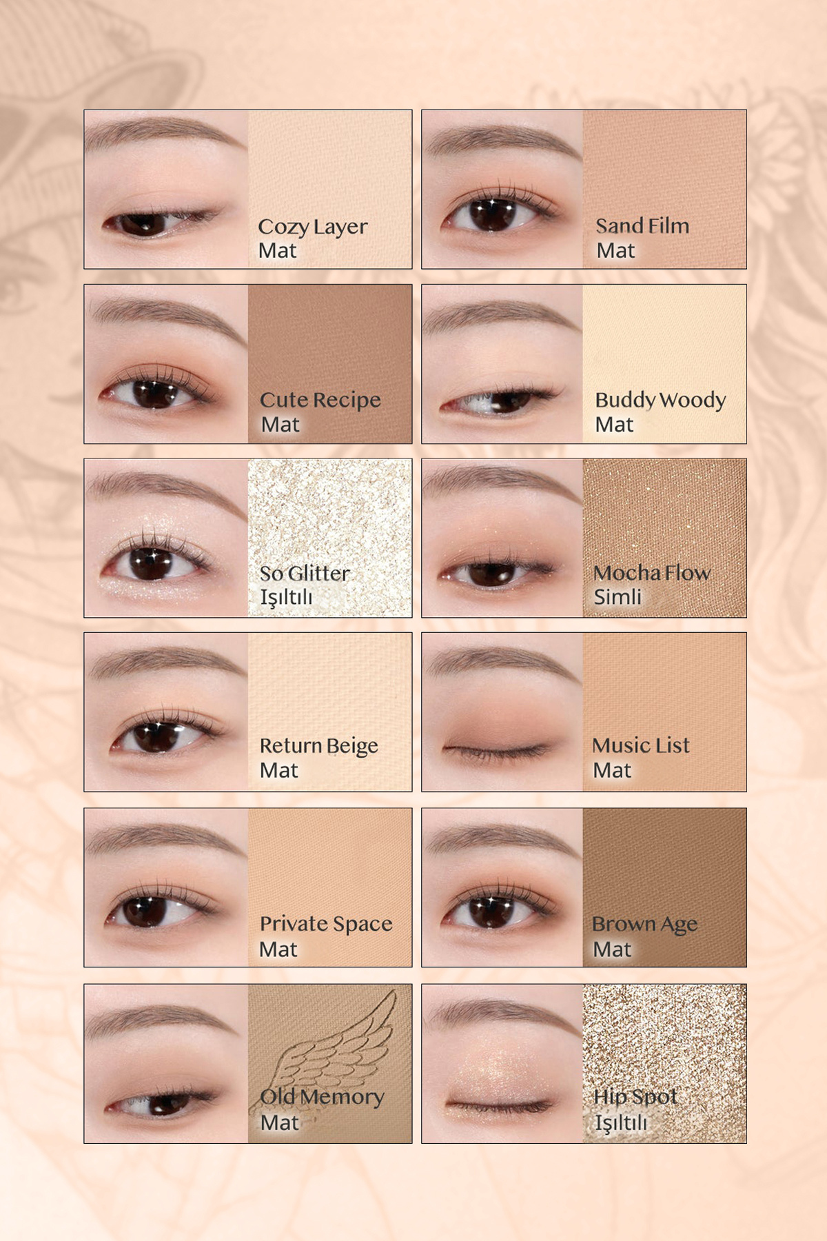 Hafif Dokulu Yoğun Renklere Sahip Göz Farı Paleti CLIO Pro Eye Palette Air (15 Tanning Brown) — رنگارنگ 111121 — تصویر 4 از 9