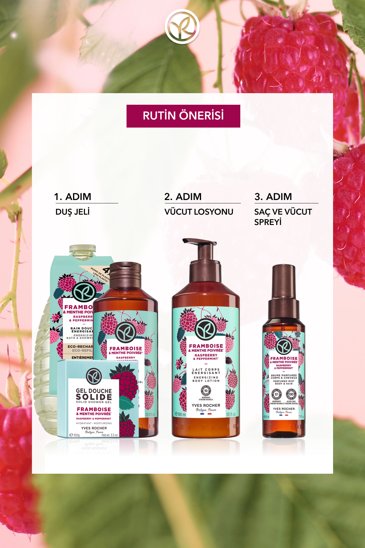 Vücut Losyonu -Nemlendirici Besleyici Enerjik Frambuaz Nane- Vegan-390ml — 40430 — تصویر 5 از 8