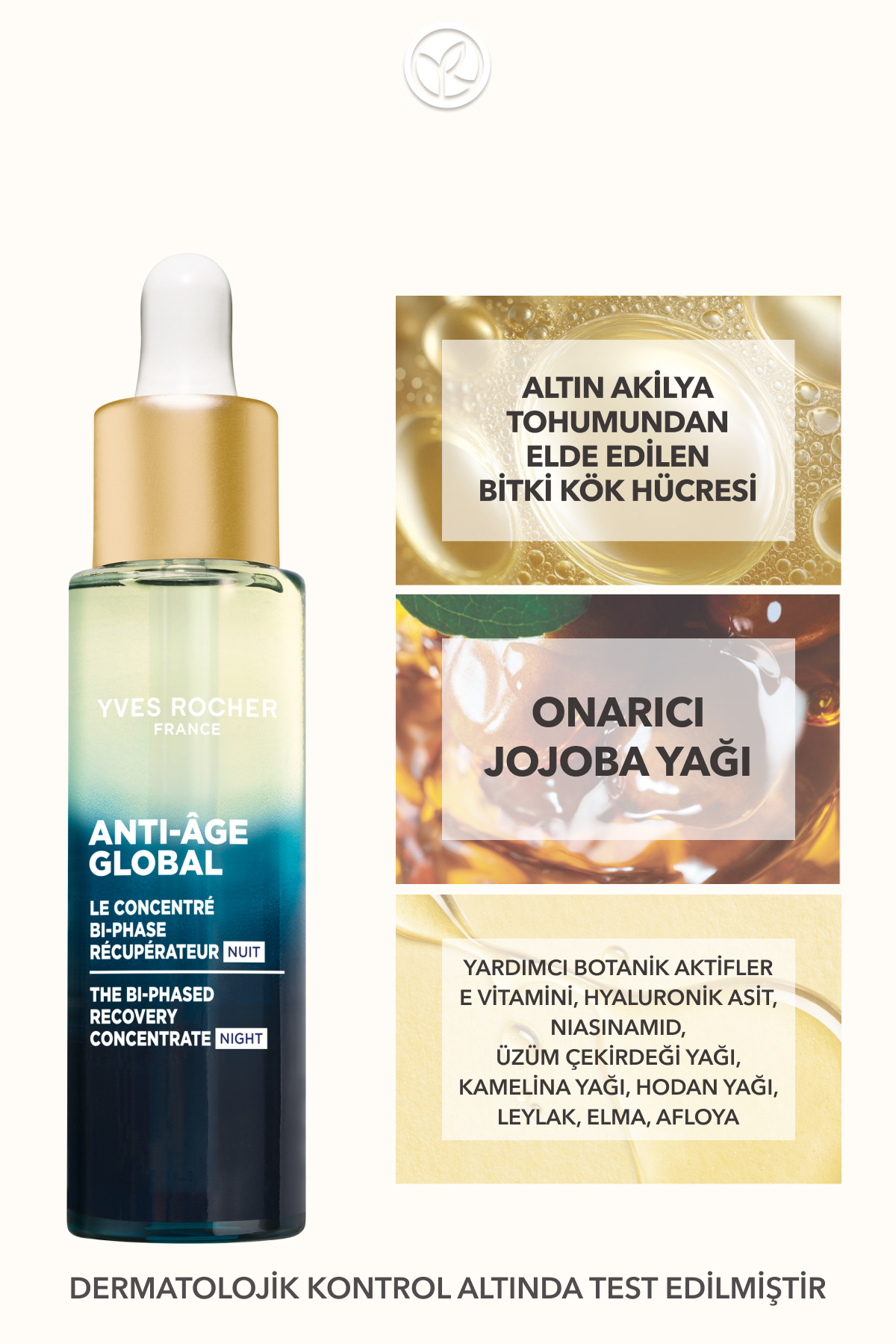 Gece Serumu-Niasinamid&Hyaluronik Asit-Yaşlanma Karşıtı Bitki Kök Hücre Bakımı Anti Age Global 30ml — 99206 — تصویر 4 از 8