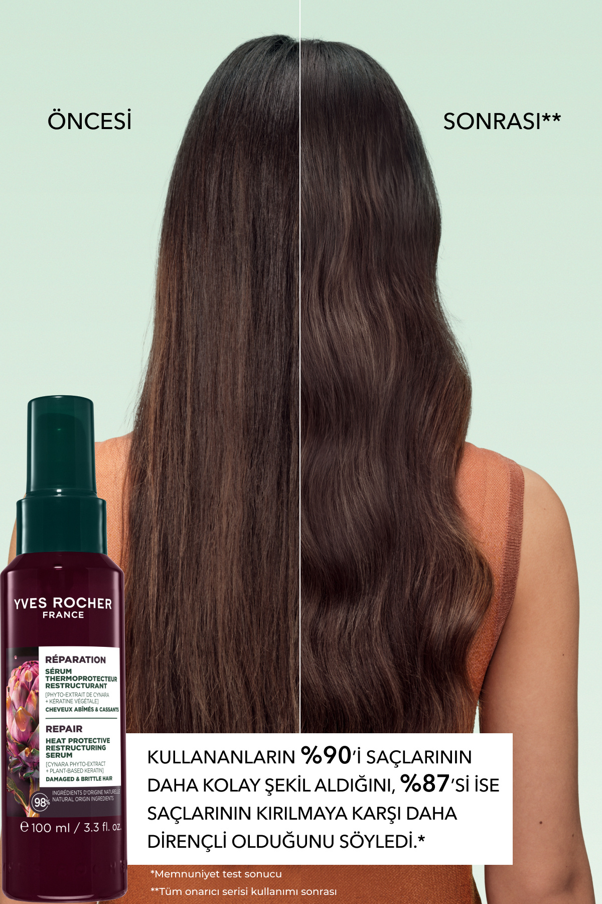 Kırılma Karşıtı Isı Koruyucu Bitkisel Keratin Arjinin Serum - Yıpranmış Saçlar -Vegan -100ml — 96007 — تصویر 4 از 8