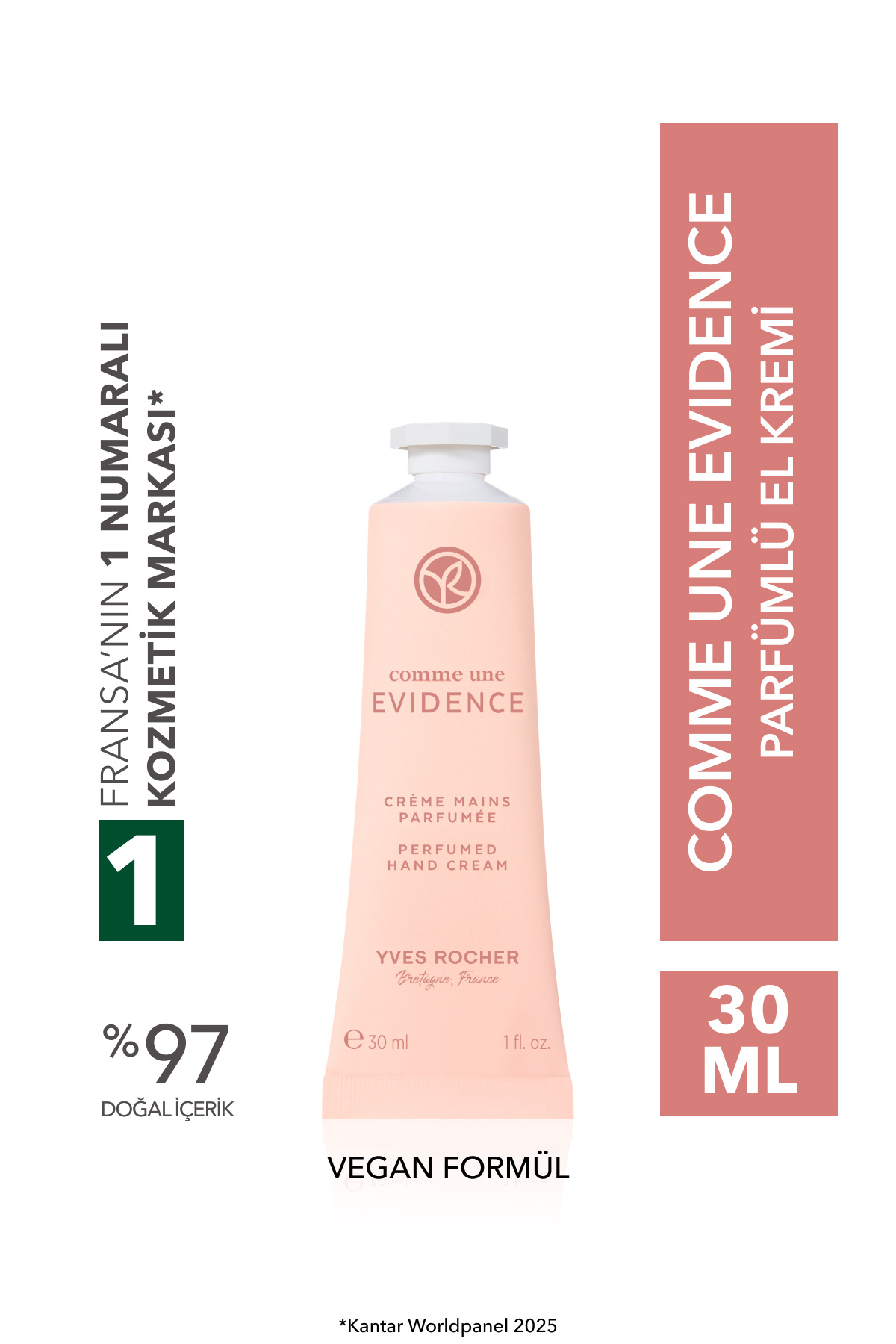 Yves Rocher Comme Une Evidence Parfümlü El Kremi- Comme Une Evidence- Kadın Parfüm- Vegan-30ml — 97491
