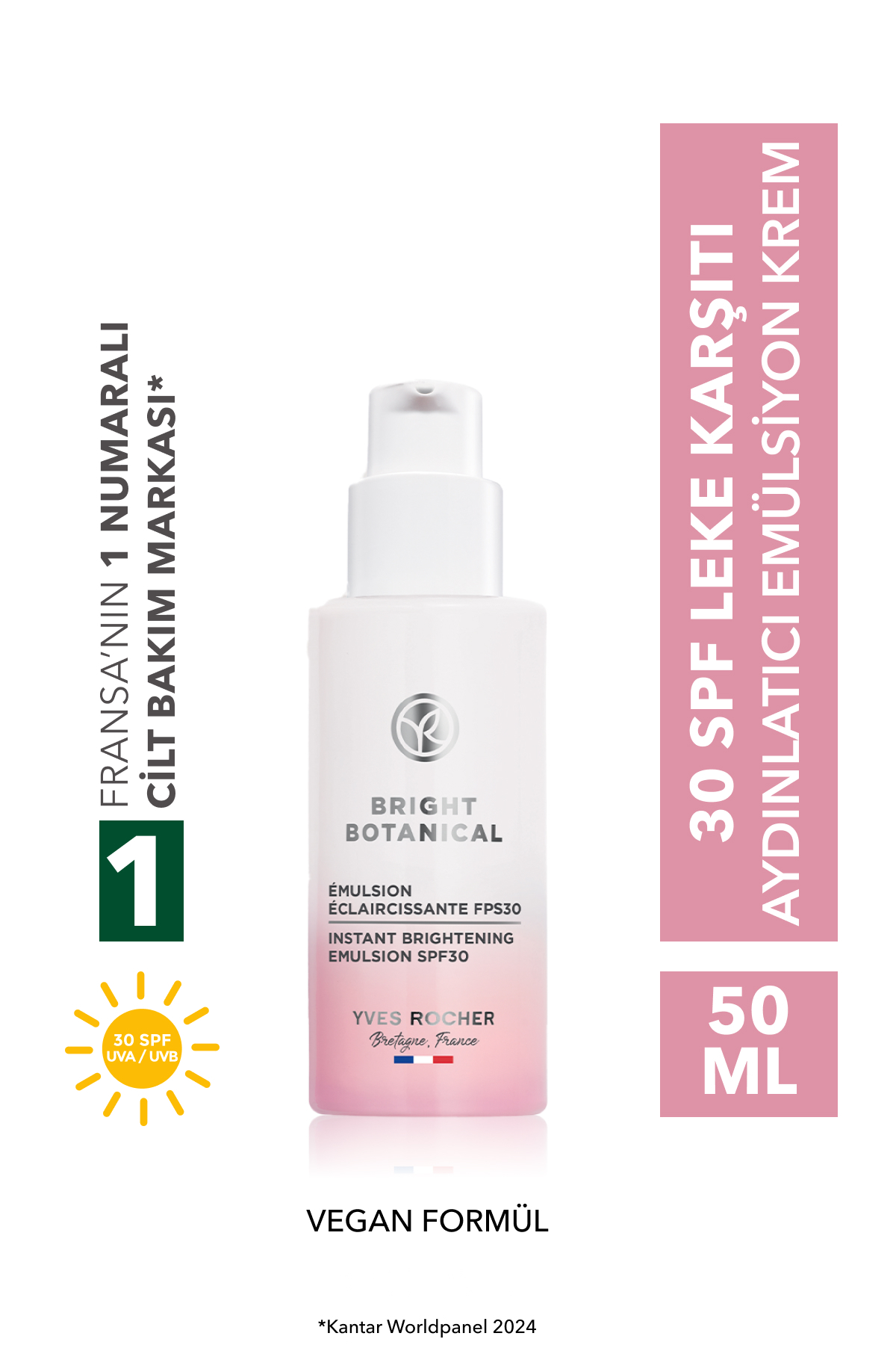 Yves Rocher Leke Ve Kırışık Karşıtı Bitkisel Bakım Bright Botanical - E Vitamini - 30 Spf Emülsiyon Krem-50 ml — 47757