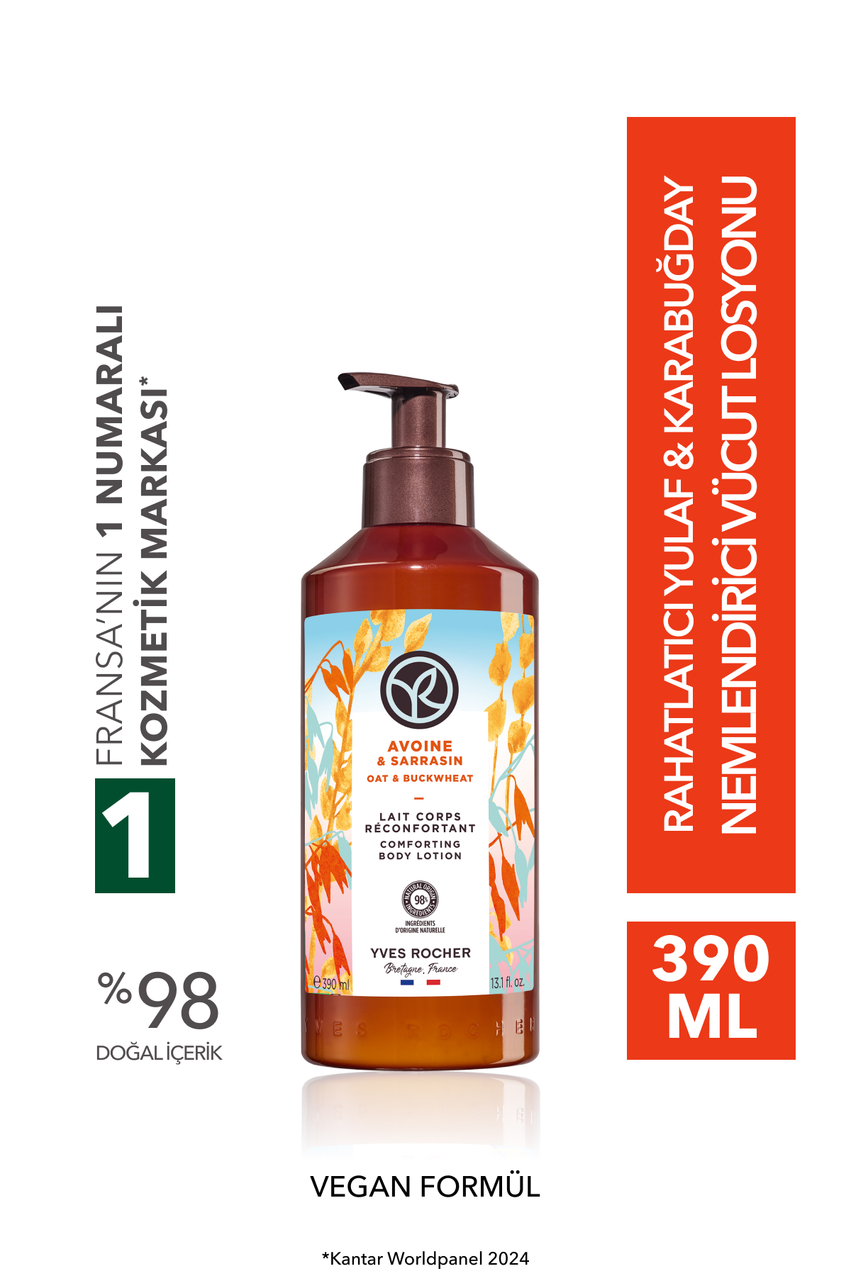 Yves Rocher Vücut Losyonu - Nemlendirici Besleyici Rahatlatıcı Yulaf & Karabuğday -Vegan-390ml — 33615