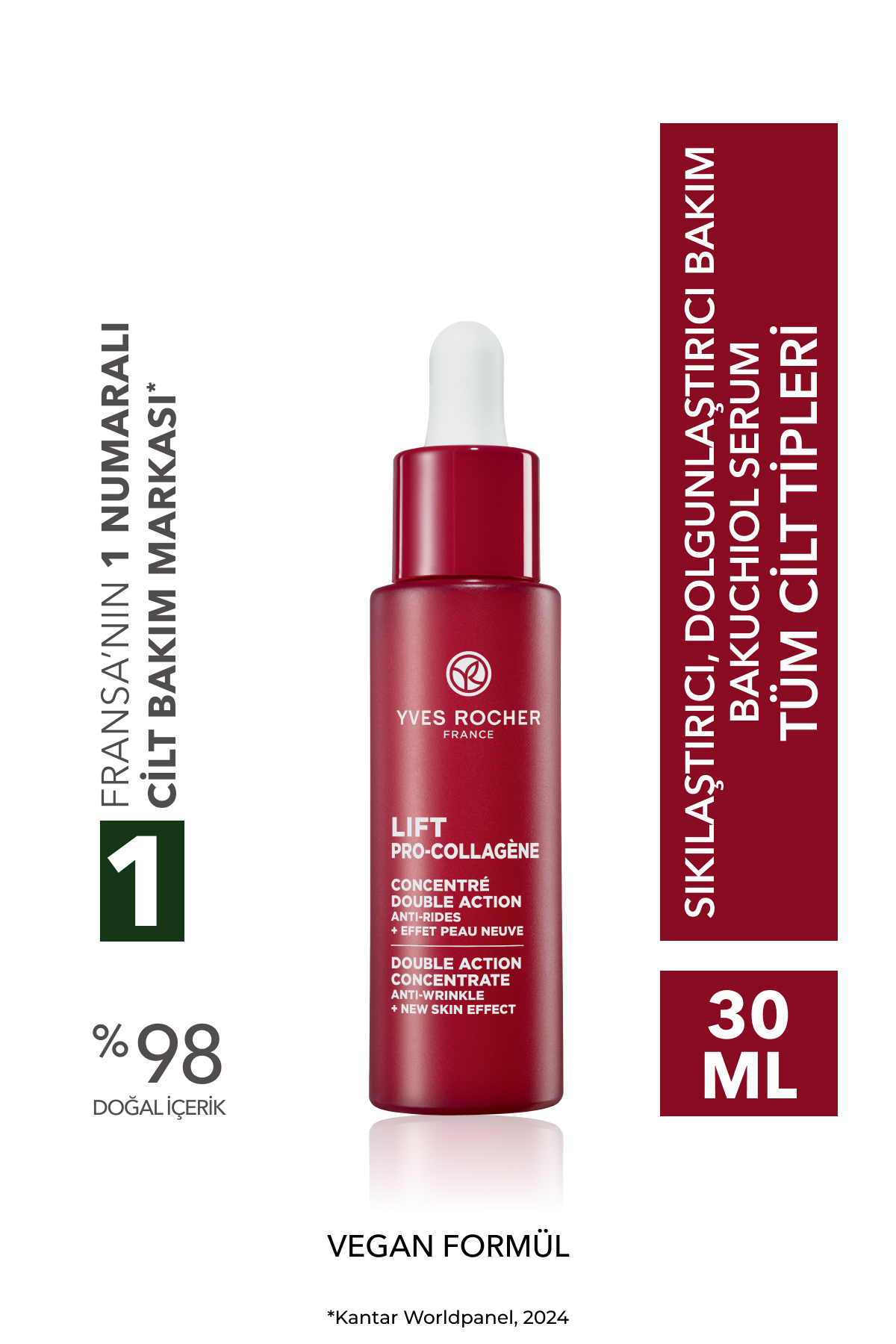 Yves Rocher Bakuchiol (Bitkisel Retinol)Serum-Sıkılaştırıcı,Dolgunlaştırıcı Bitkisel Kolajen ve Hyaluronik Bakım — 54083