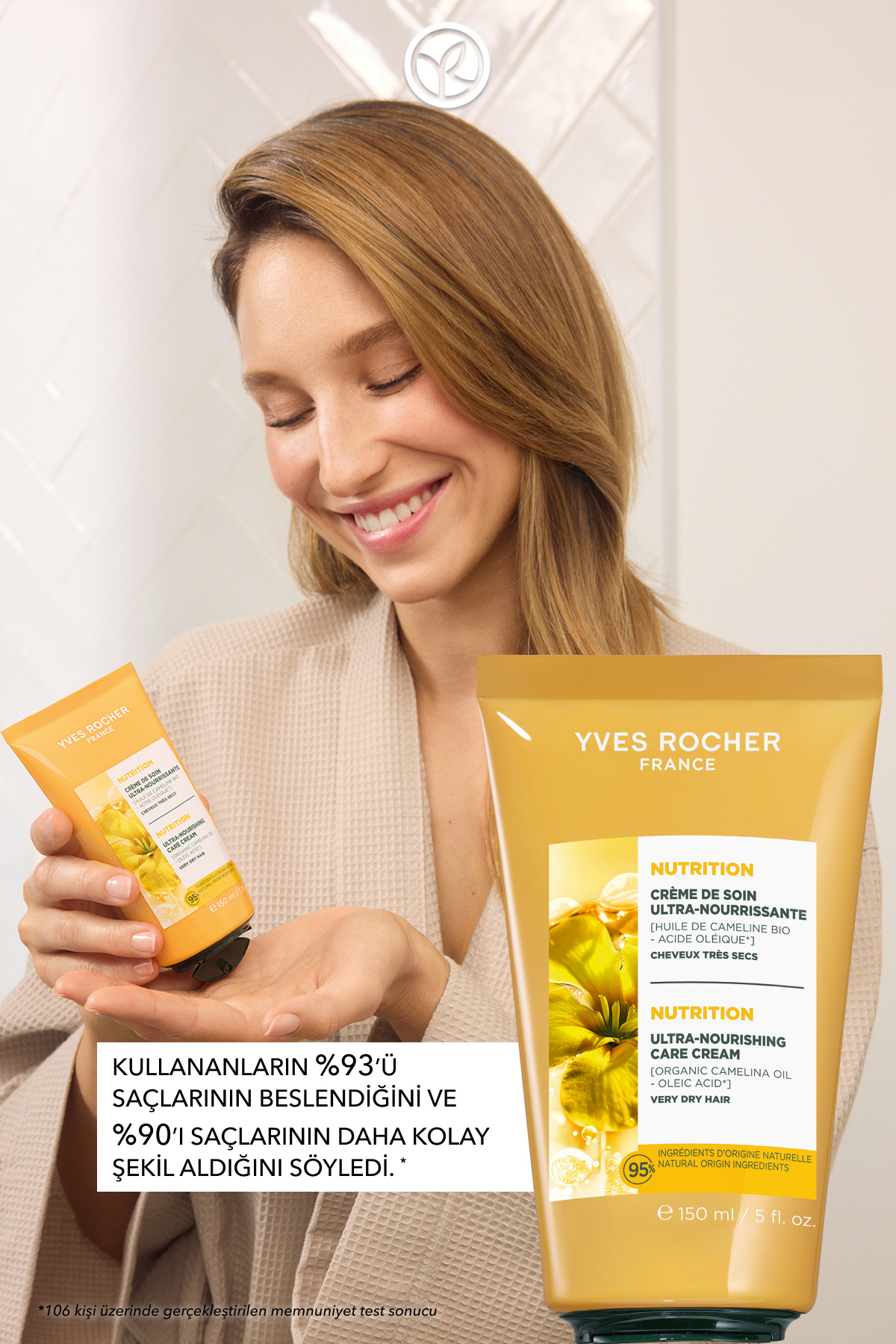 Besleyici/Şekillendirici Bakım Kremi - Kuru Çok Kuru Saçlar / Nutrition - Vegan -Durulanmaz-150ml — 89117 — تصویر 5 از 9