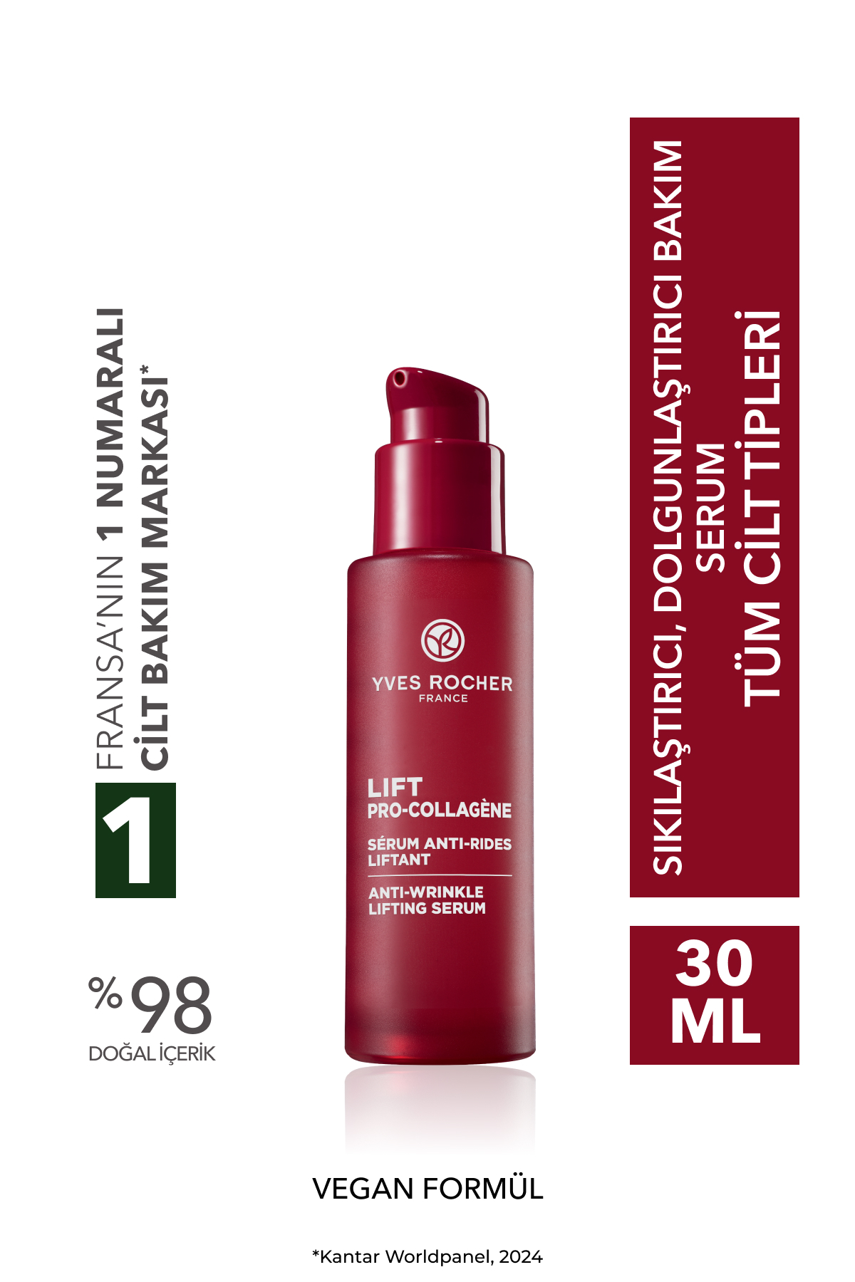 Yves Rocher Serum-Sıkılaştırıcı,Dolgunlaştırıcı Bitkisel Kolajen ve Hyaluronik Bakım/Lift Pro Collagene — 41019