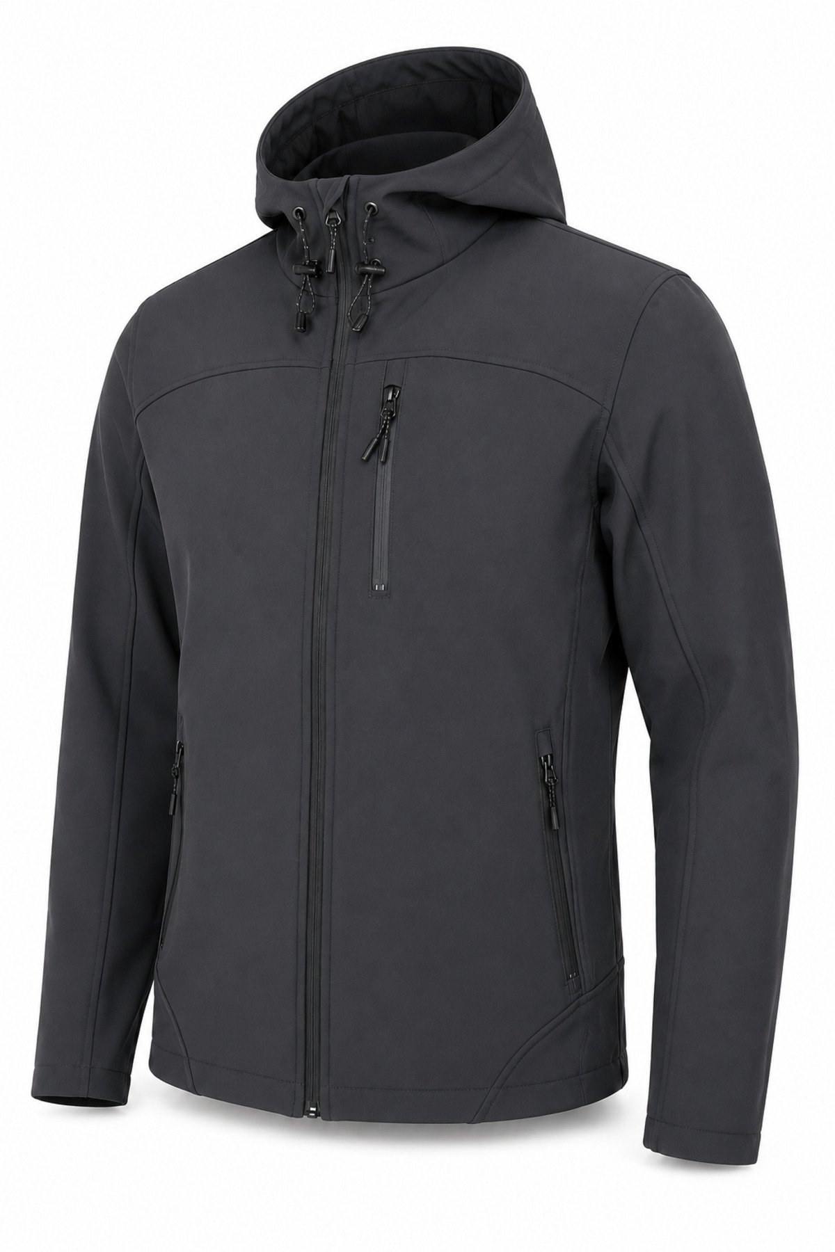 Erkek İçi Polarlı Su ve Rüzgar Geçirmez Softshell Spor Mont — خاکستری 869866069 — تصویر 3 از 6