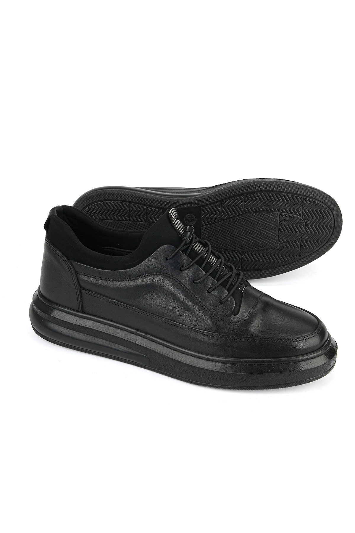 Ziya , Erkek Hakiki Deri Sneaker 161423Z88 Siyah görsel 6