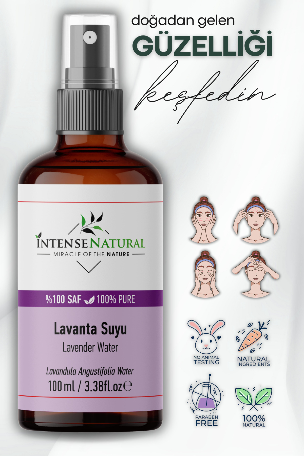 Lavanta Suyu 100 ml %100 Saf ve Doğal Saç Toniği Canlandırıcı Ve Besleyici Etkili Tonik — NTR-1083