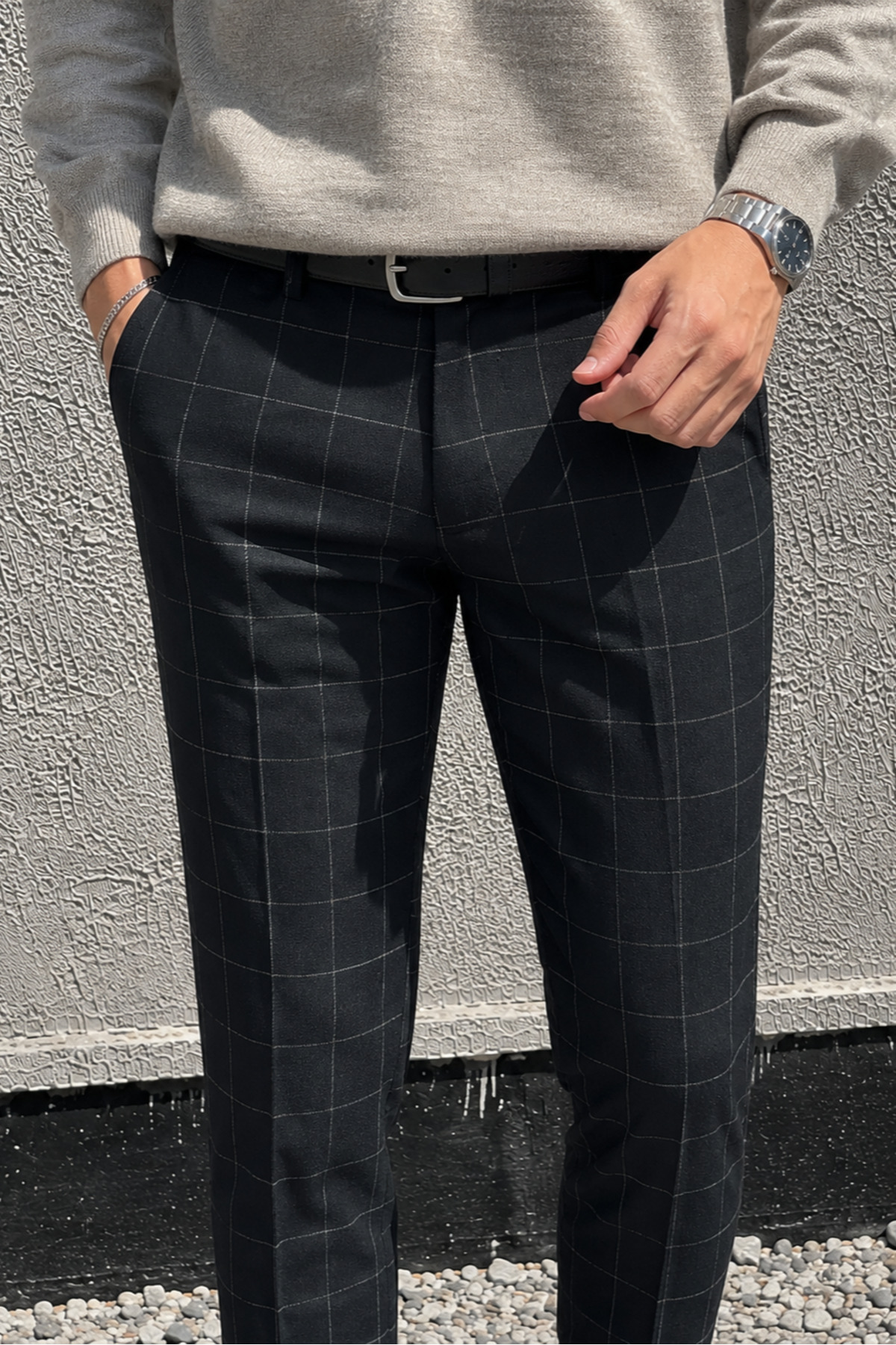 inpool Erkek Yeni Sezon Kışlık Ekose Detay Pantolon görsel 5