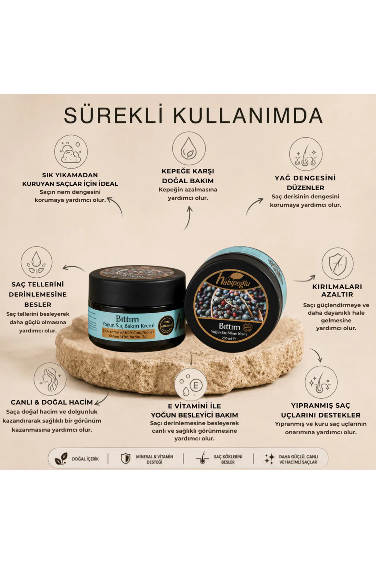 Bıttım Saç Bakım Kremi 250 ML — KM2 — تصویر 2 از 3
