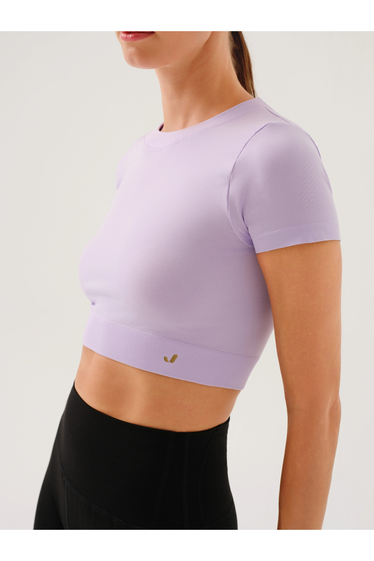 Jerf Captiva Yumuşak Dokulu & Esnek Crop Top Mor görsel 3