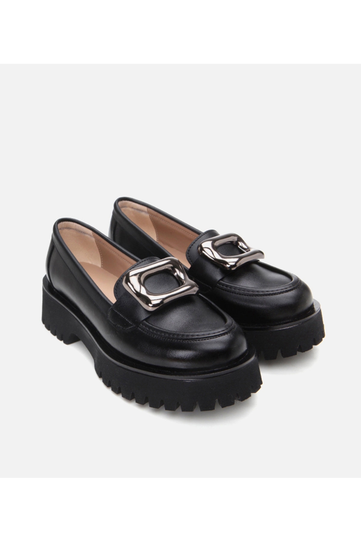 Hotiç Kadın Siyah Tokalı Günlük Loafer görsel 2