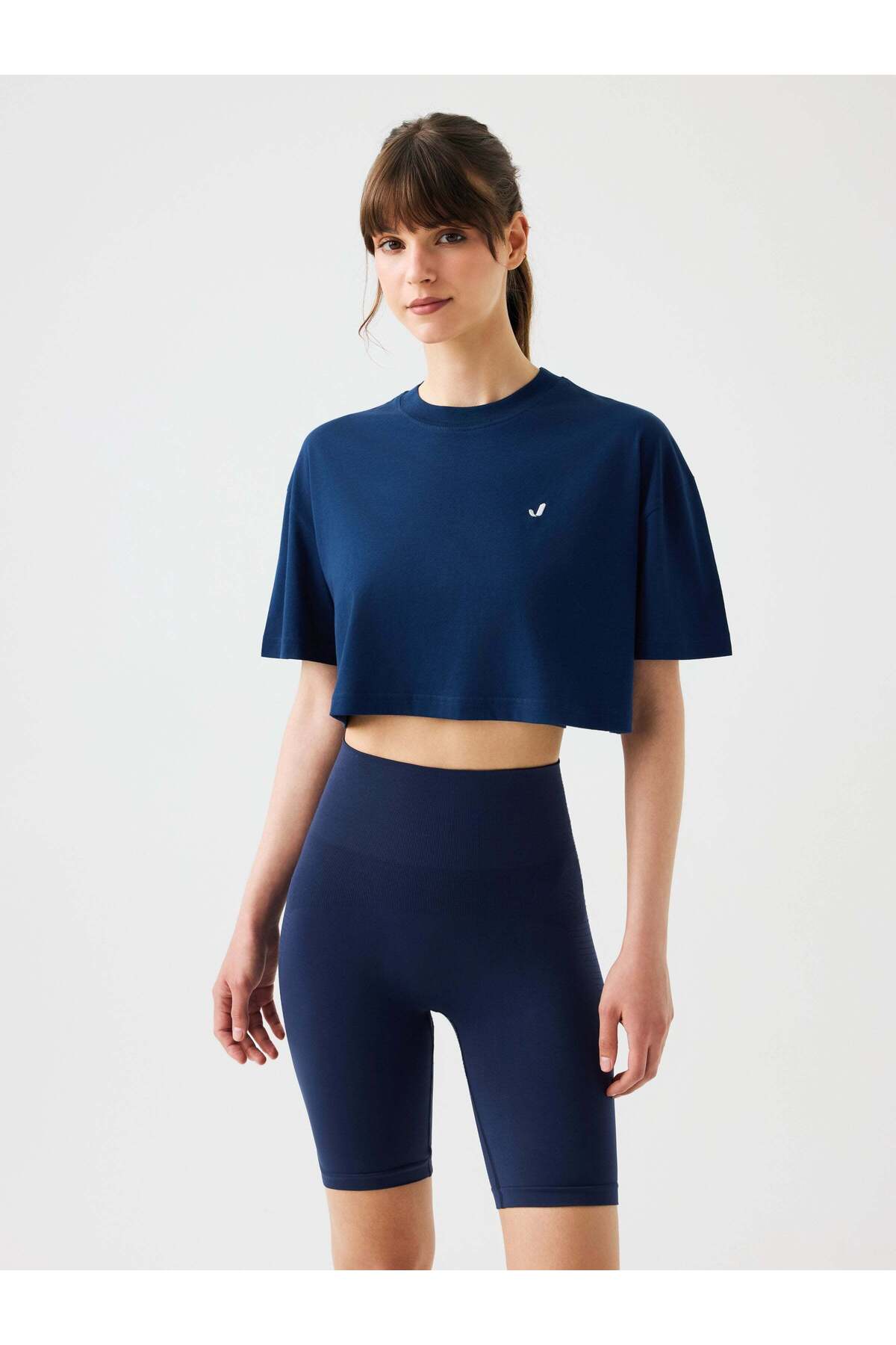 Jerf Aura Crop T-Shirt Lacivert