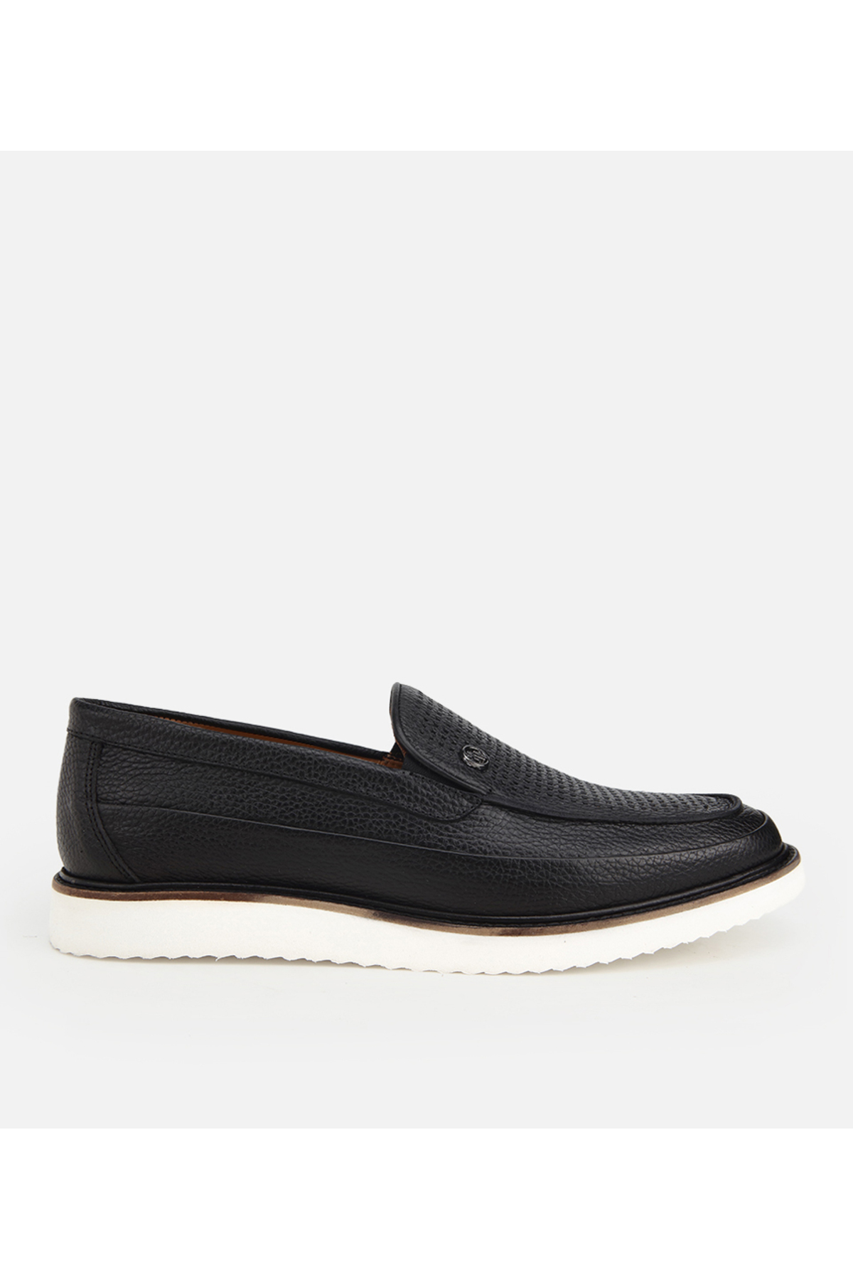 Hotiç Erkek Deri Siyah Delikli Hafif Tabanlı Klasik Loafer